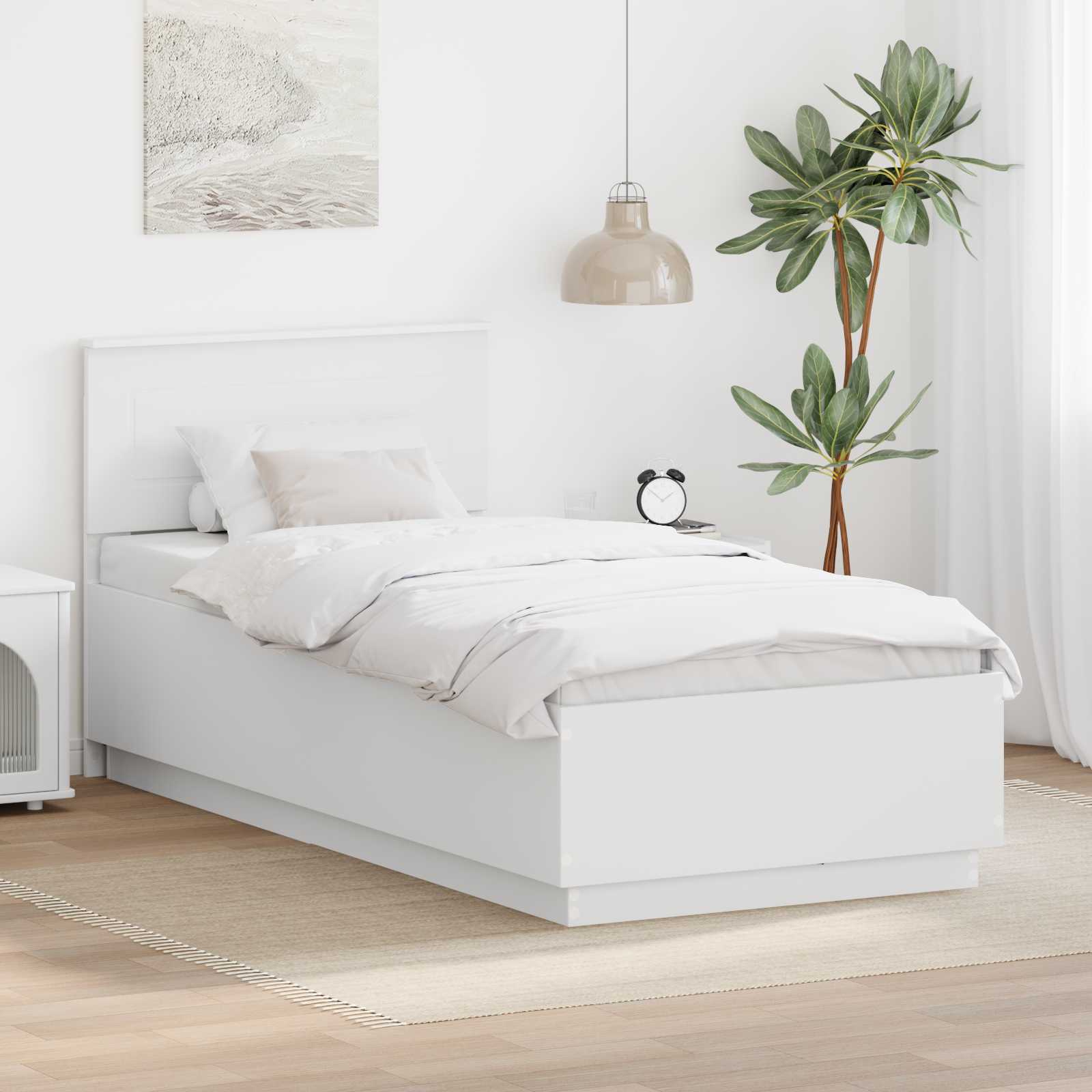Cadre de lit Blanc 70 x 190 cm Bois d'ingénierie - XIOS