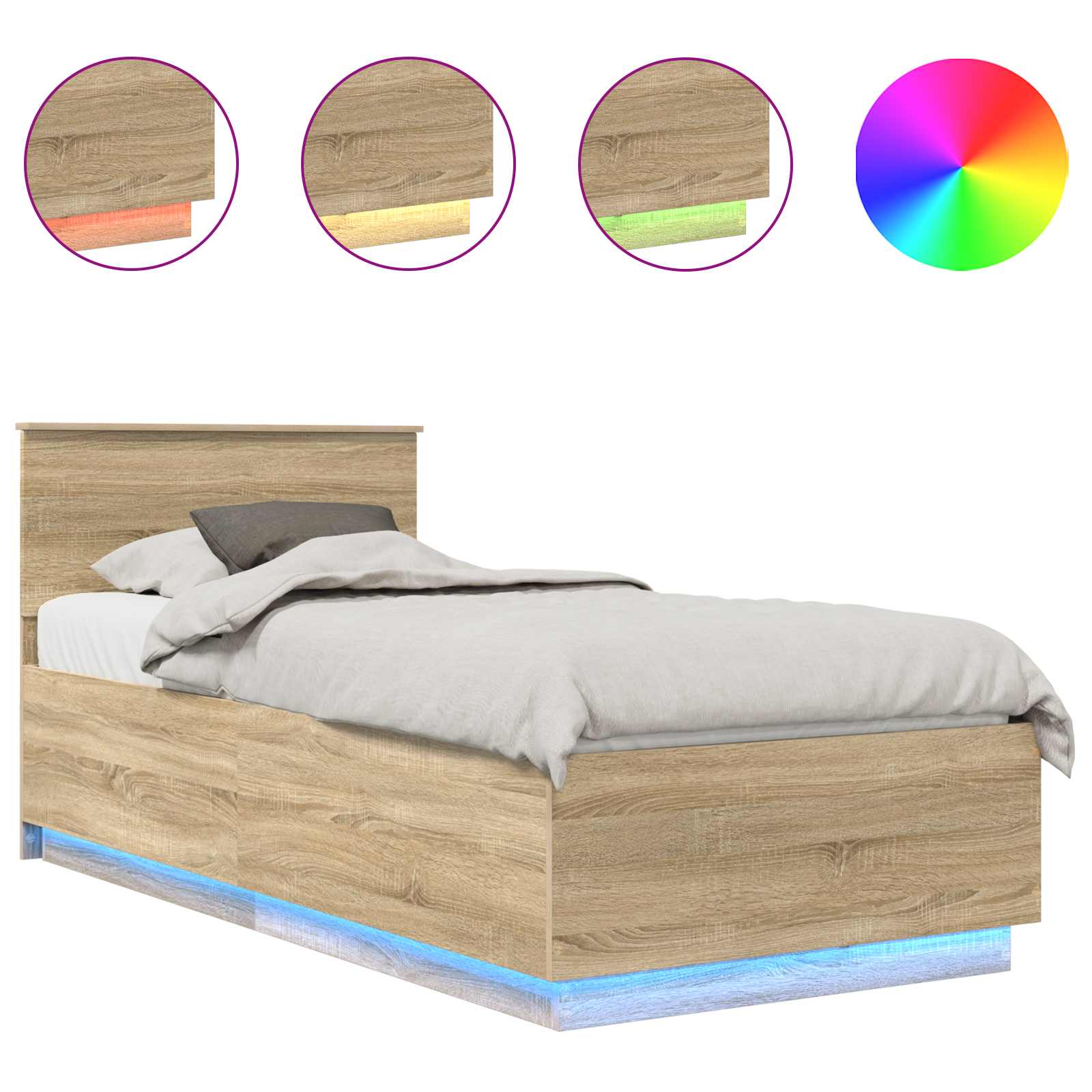 Cadre de lit Chêne Sonoma 70 x 190 cm Bois d'ingénierie - XIOS
