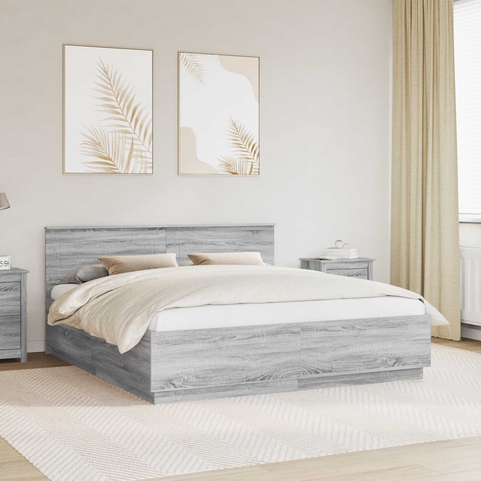 Cadre de lit Sonoma gris 180 x 200 cm Bois d'ingénierie - XIOS