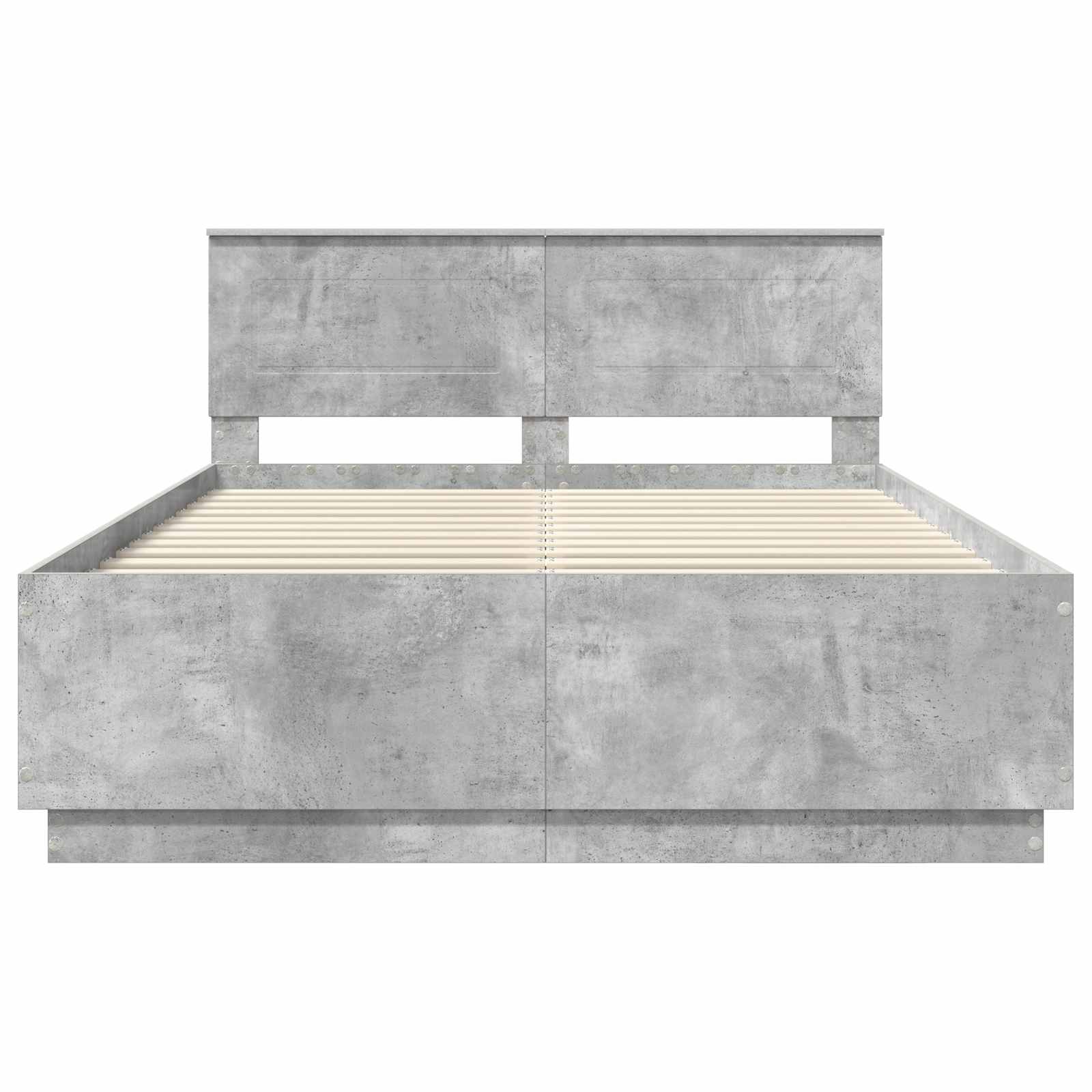 Cadre de lit Gris béton 150 x 200 cm Bois d'ingénierie - XIOS