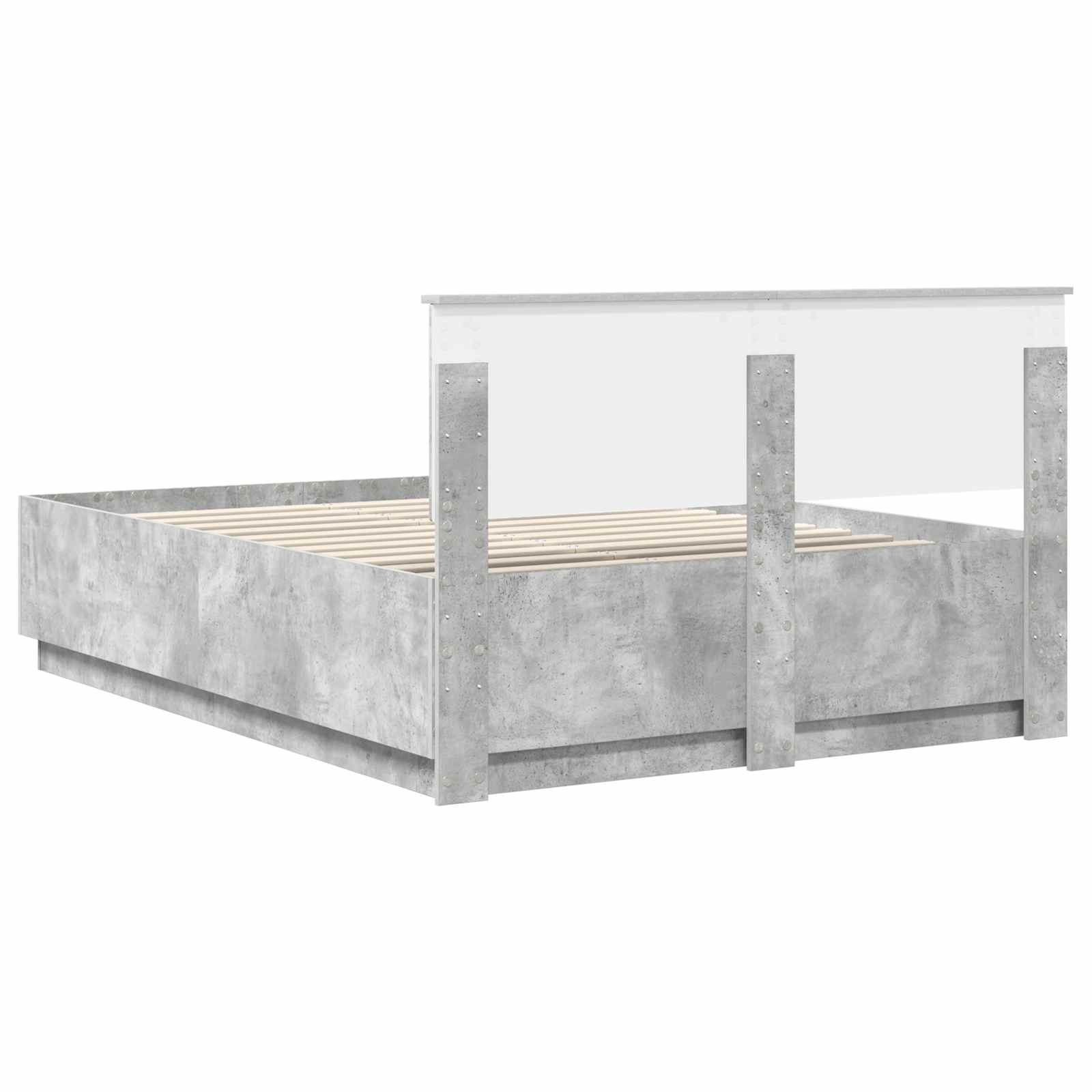Cadre de lit Gris béton 140 x 190 cm Bois d'ingénierie - XIOS