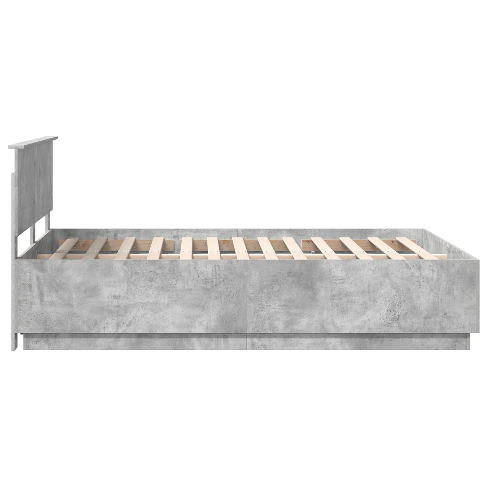 Cadre de lit Gris béton 140 x 190 cm Bois d'ingénierie - XIOS