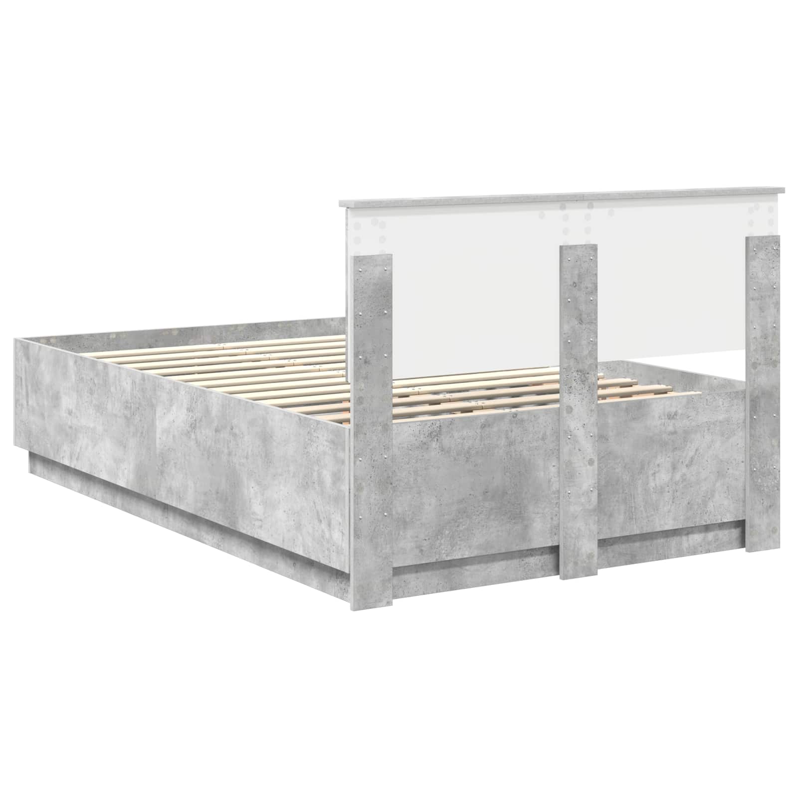 Cadre de lit Gris béton 120 x 200 cm Bois d'ingénierie - XIOS