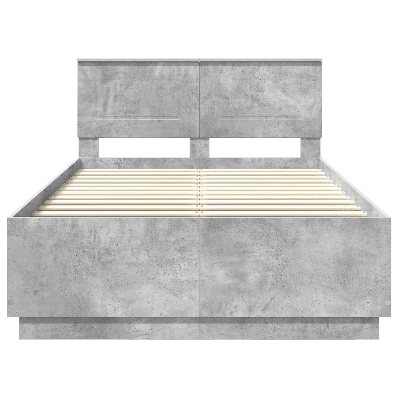 Cadre de lit Gris béton 120 x 200 cm Bois d'ingénierie - XIOS