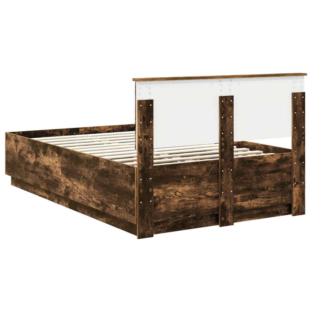Cadre de lit Chêne fumé 120 x 200 cm Bois d'ingénierie