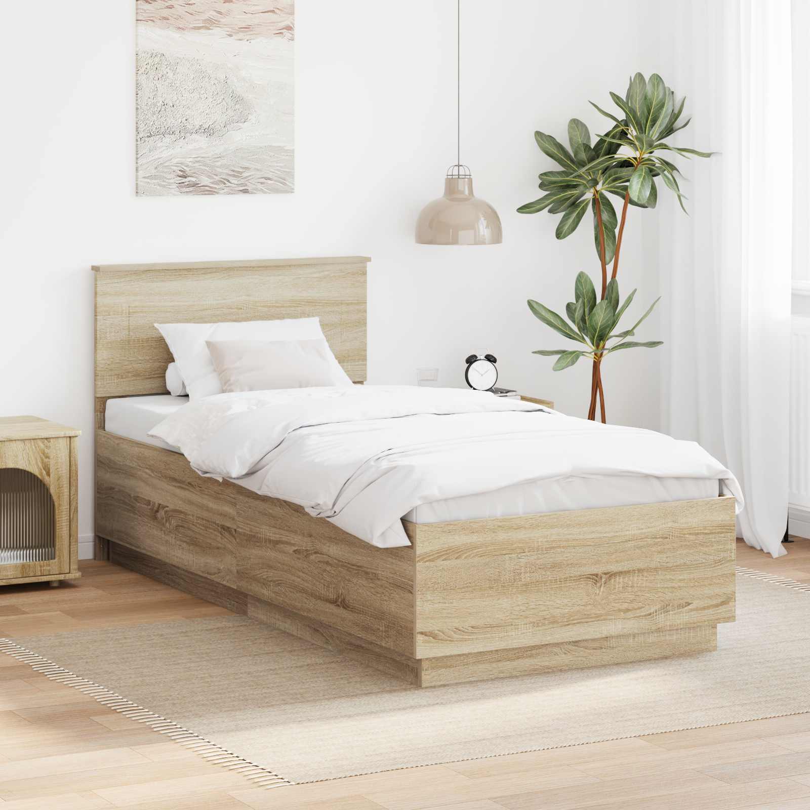 Cadre de lit Chêne Sonoma 70 x 190 cm Bois d'ingénierie - XIOS