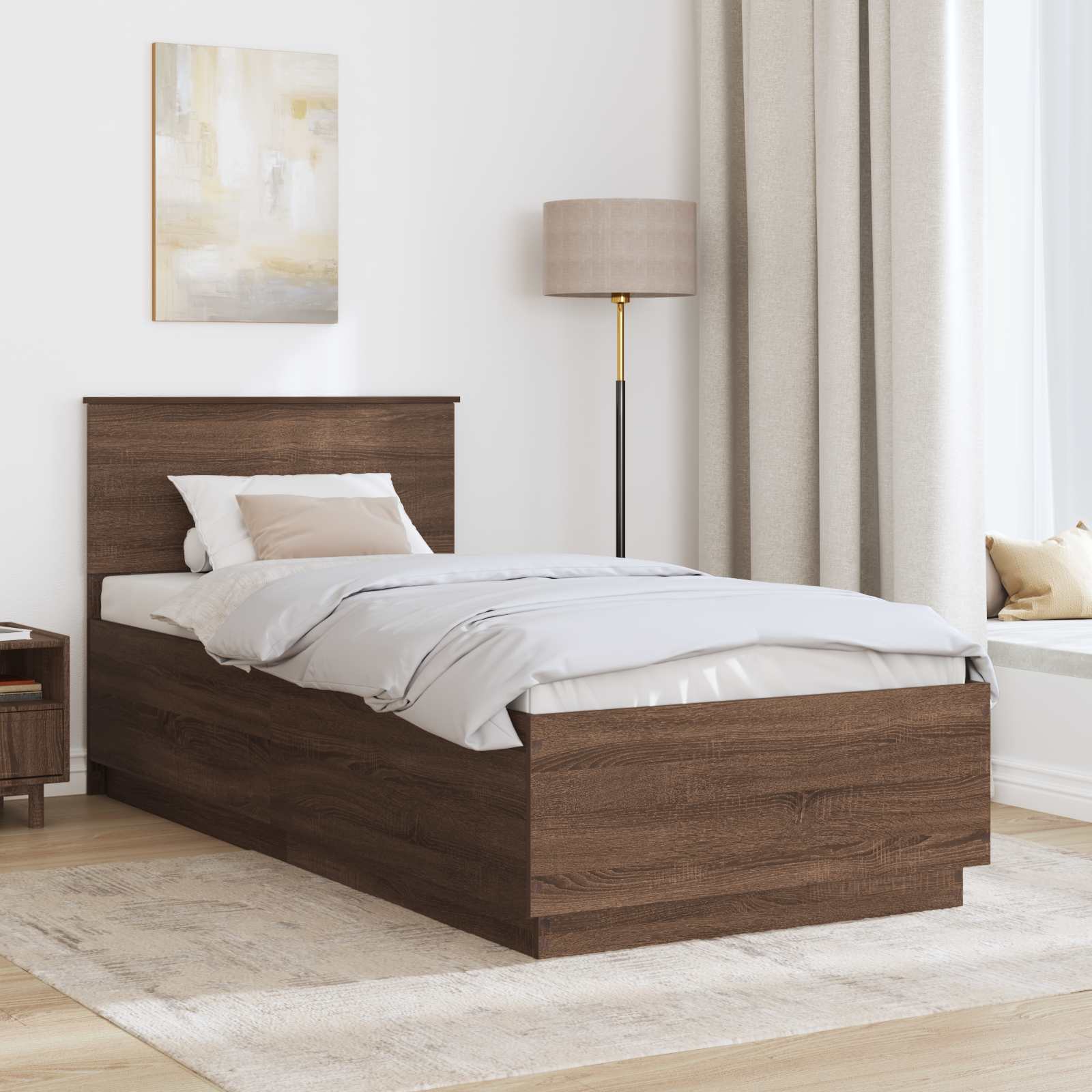 Cadre de lit Chêne brun 70 x 190 cm Bois d'ingénierie - XIOS