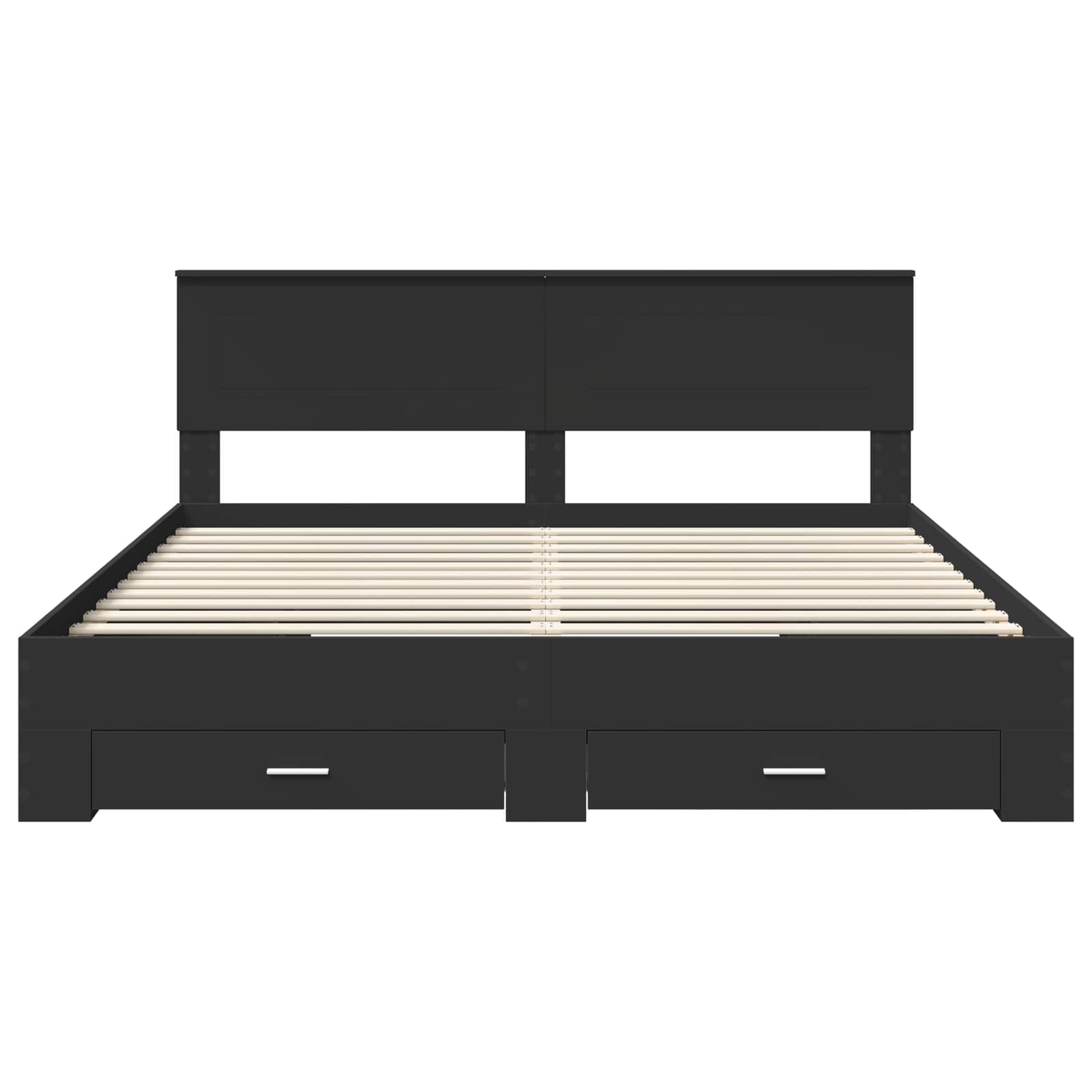 Cadre de lit Noir et argent 200 x 200 cm Bois d'ingénierie - XIOS