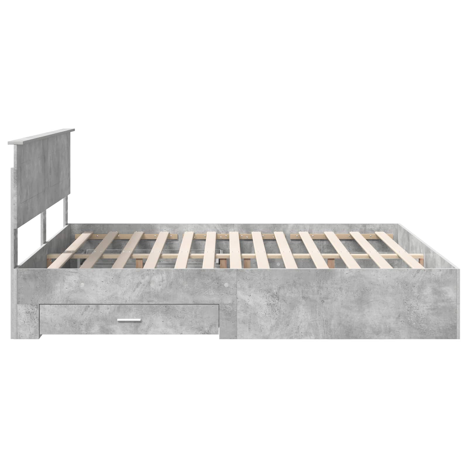 Cadre de lit Gris béton 200 x 200 cm Bois d'ingénierie - XIOS