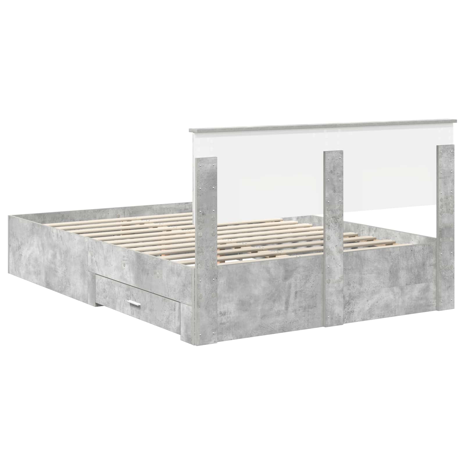Cadre de lit Gris béton 160 x 200 cm Bois d'ingénierie - XIOS