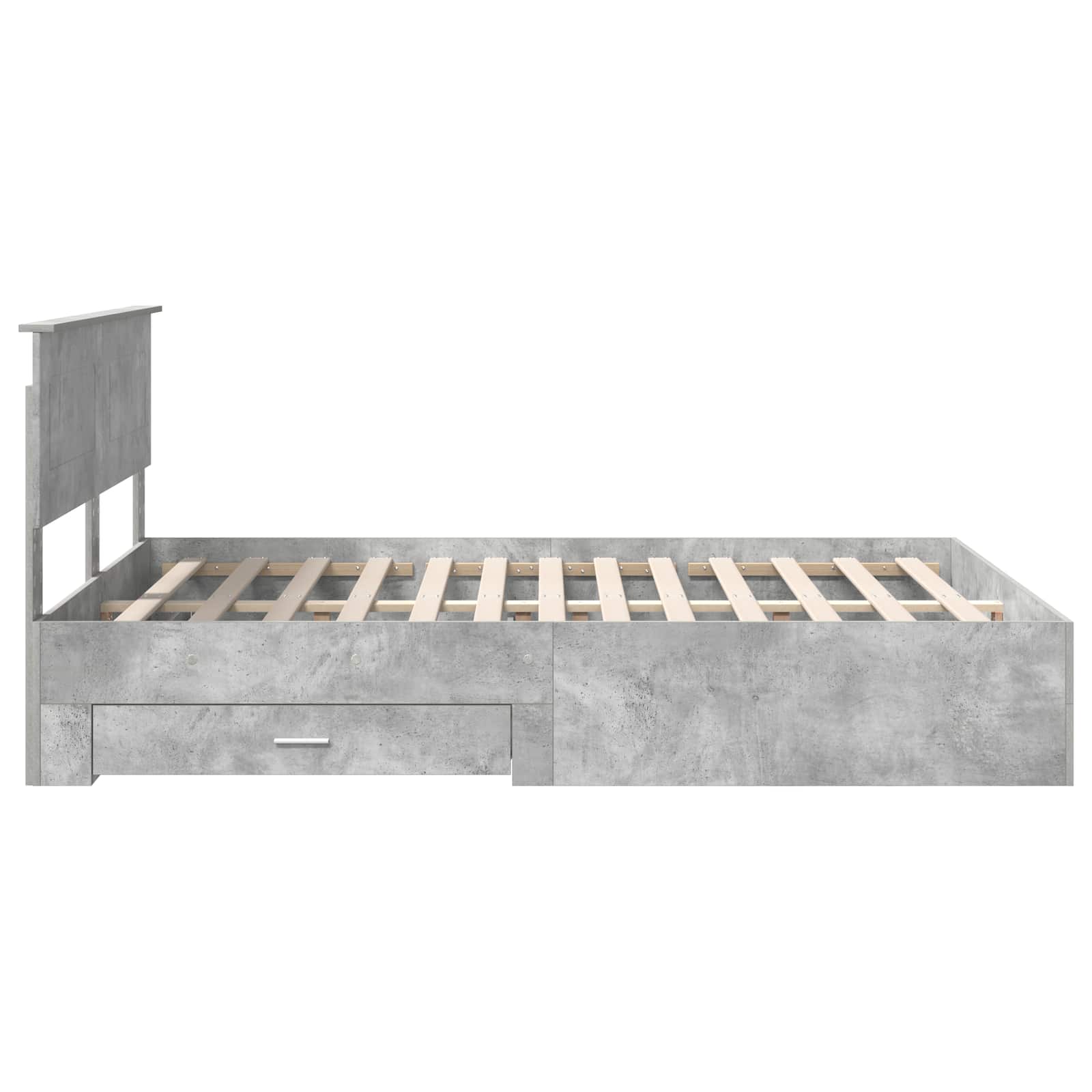 Cadre de lit Gris béton 150 x 200 cm Bois d'ingénierie - XIOS