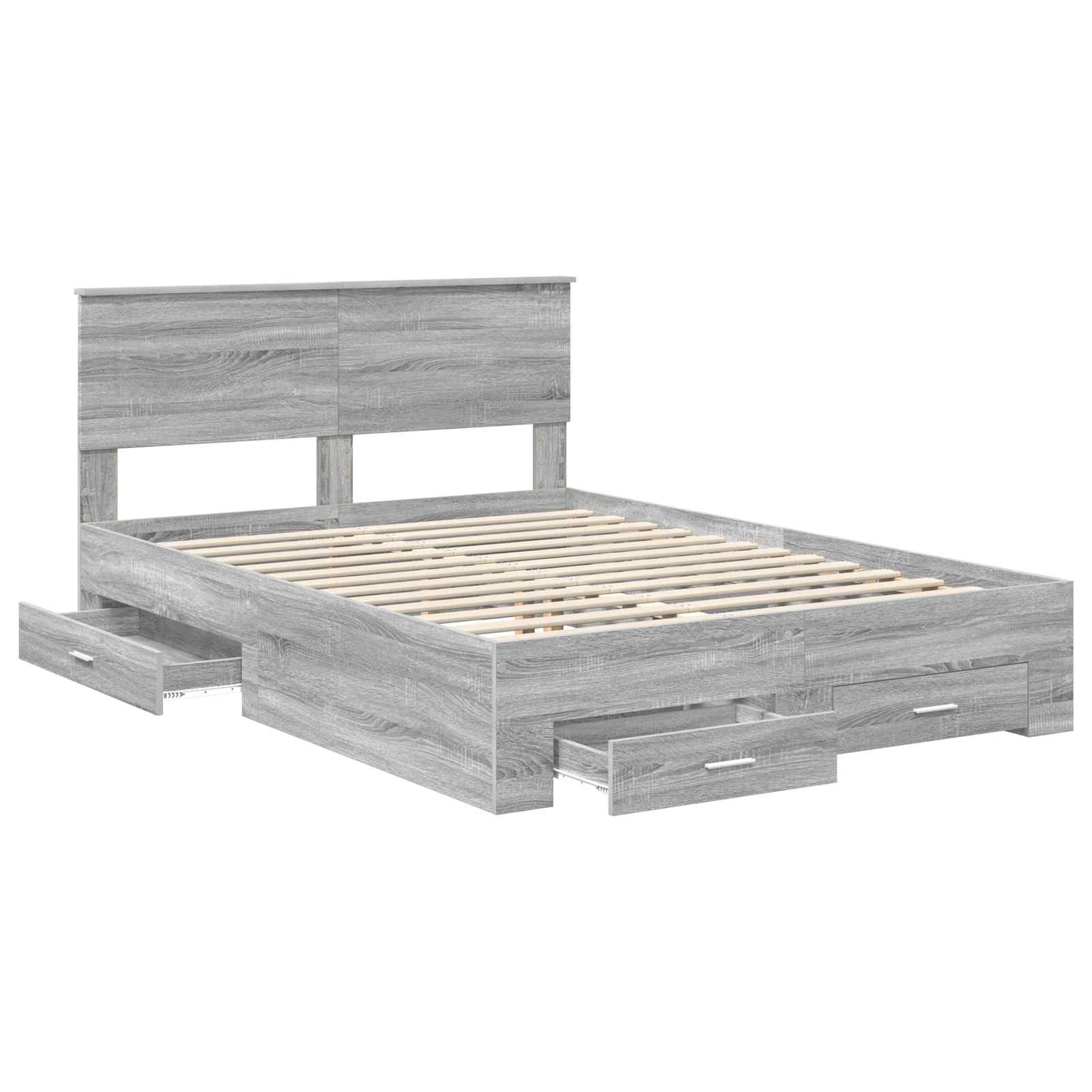 Cadre de lit Gris Sonoma 150 x 200 cm Bois d'ingénierie - XIOS