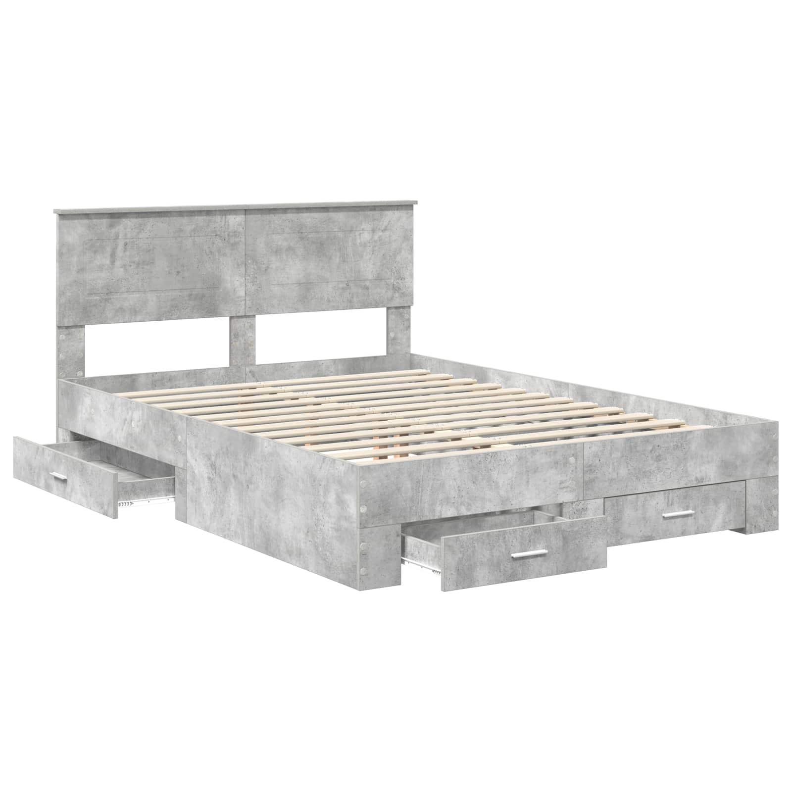 Cadre de lit Gris béton 140 x 190 cm Bois d'ingénierie - XIOS