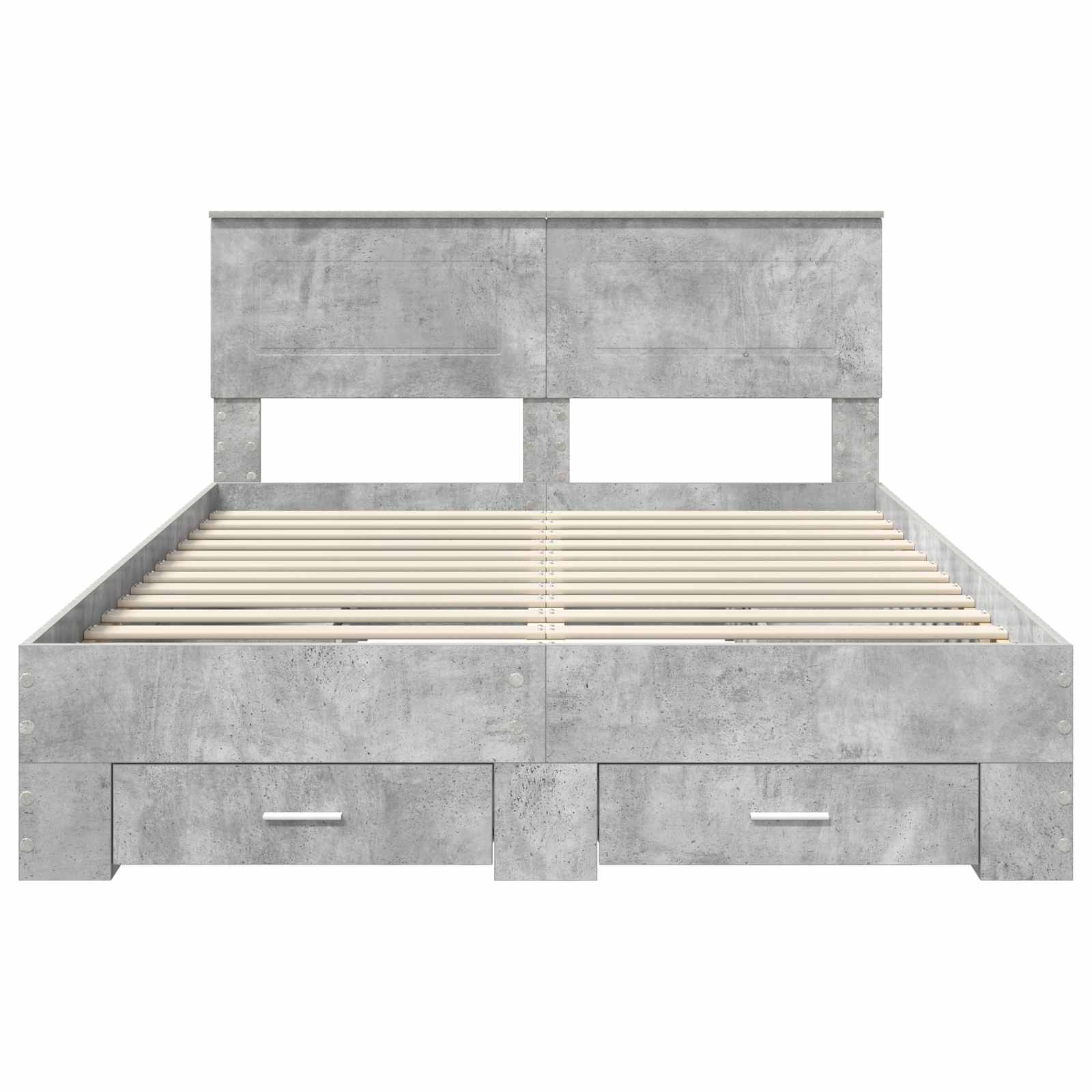 Cadre de lit Gris béton 140 x 200 cm Bois d'ingénierie - XIOS