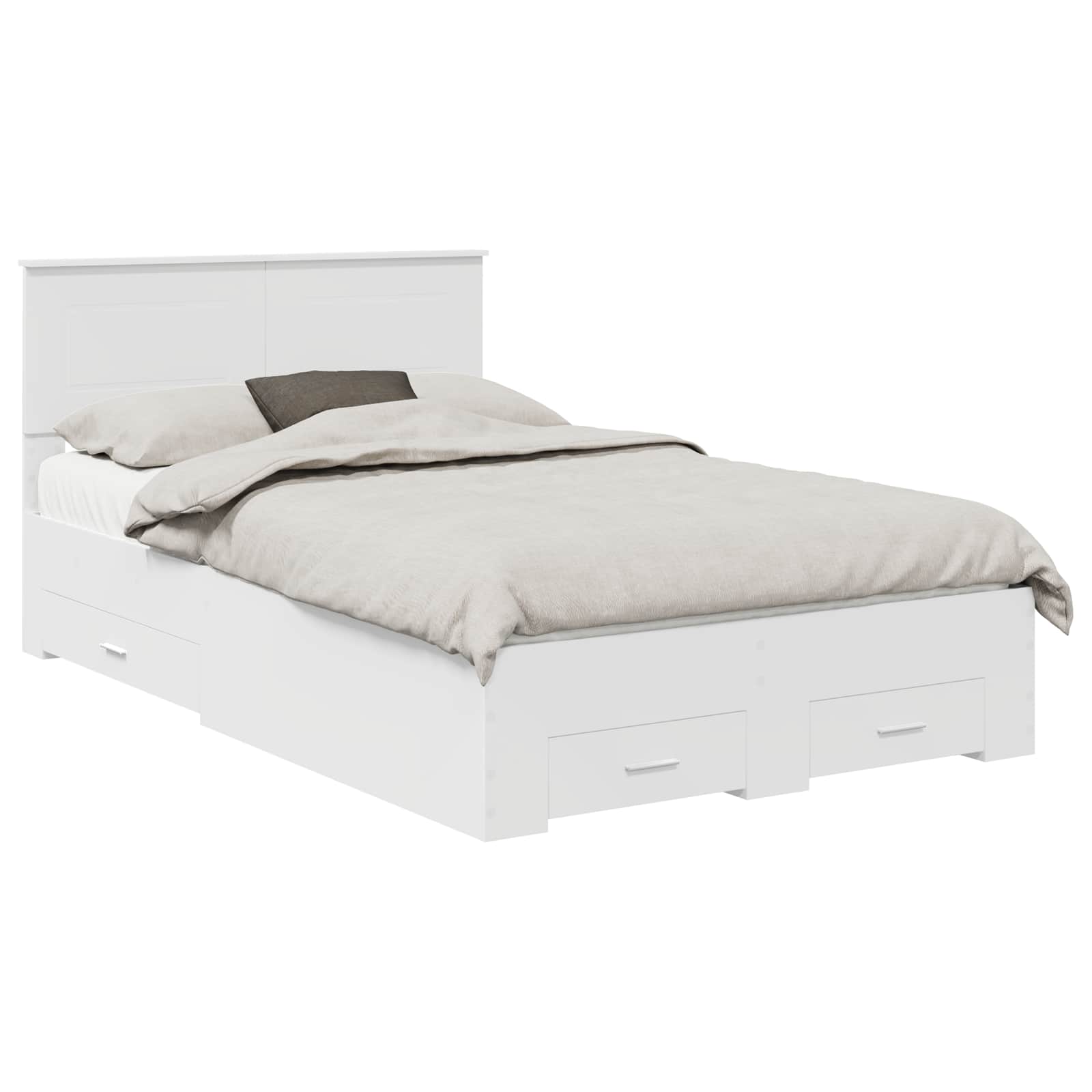 Cadre de lit avec tiroir Blanc 135 x 190 cm Bois d'ingénierie - XIOS