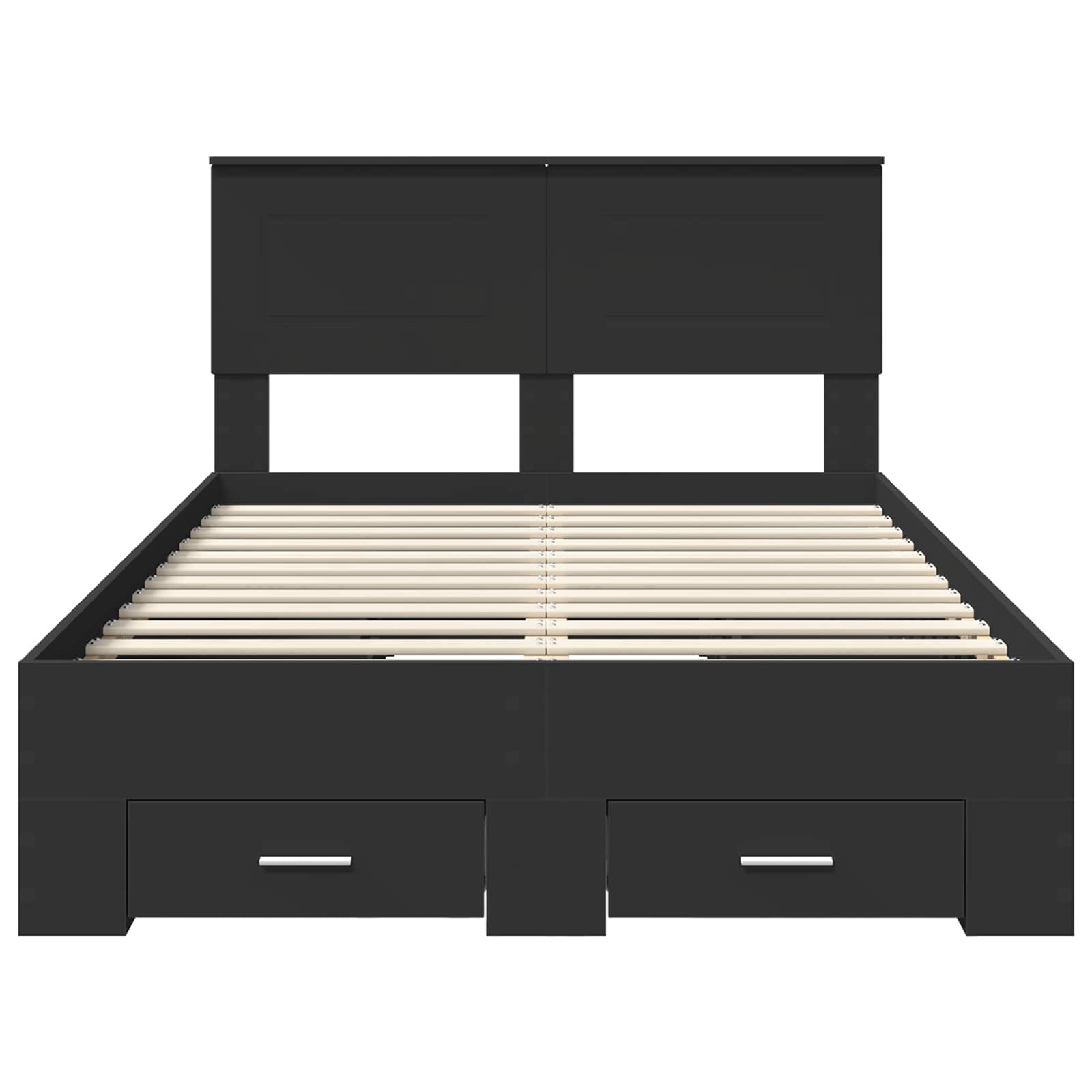 Cadre de lit avec tiroir Noir 135 x 190 cm Bois d'ingénierie - XIOS