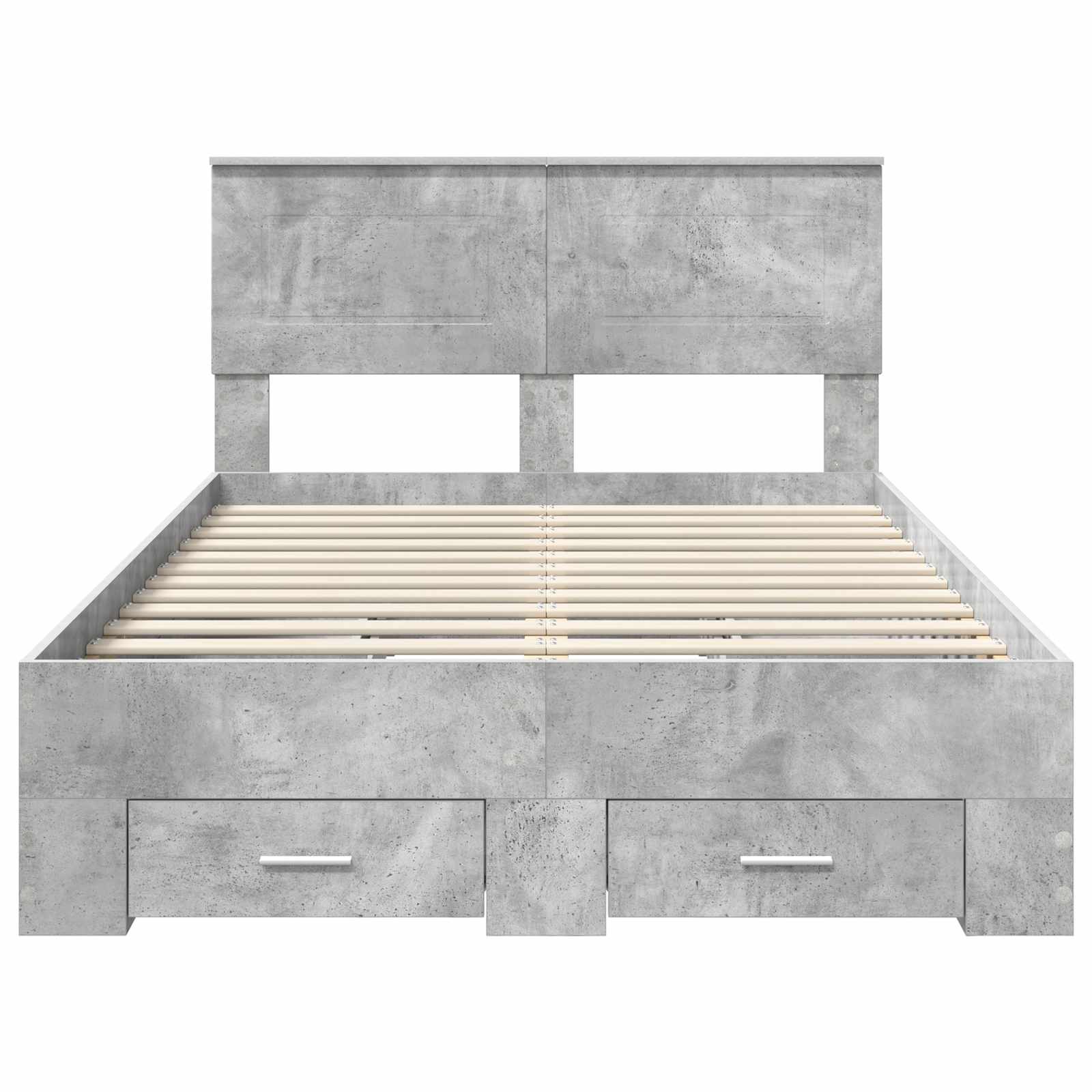 Cadre de lit Gris béton 135 x 190 cm Bois d'ingénierie - XIOS