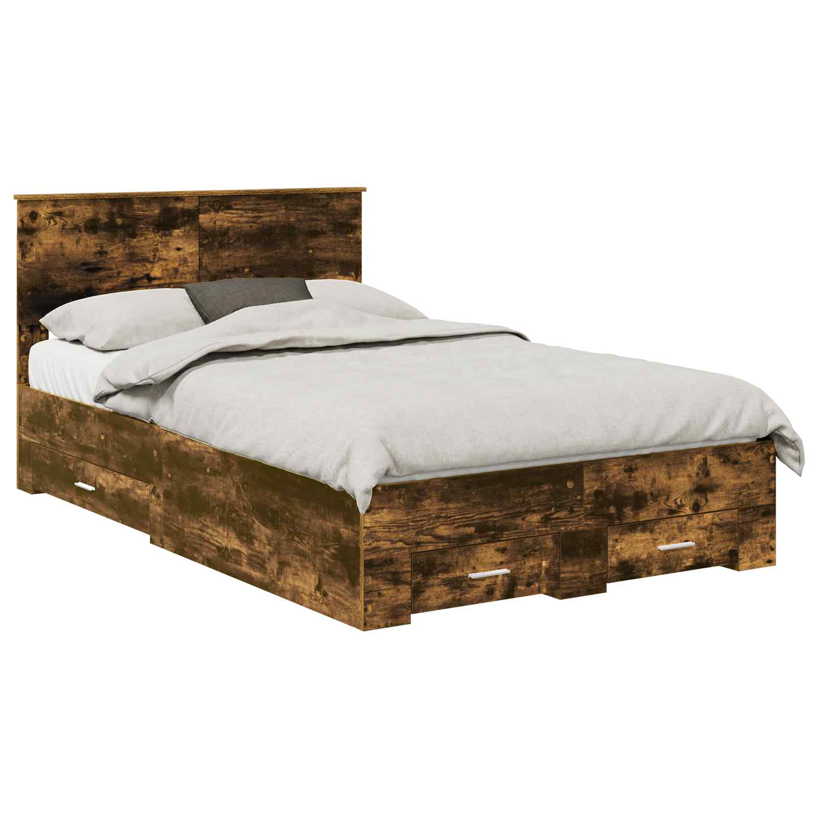 Cadre de lit Chêne fumé 135 x 190 cm Bois d'ingénierie - XIOS