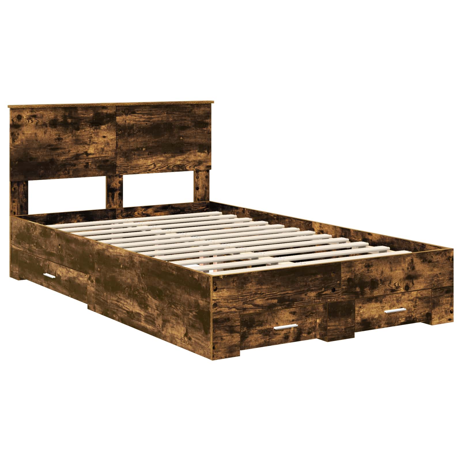 Cadre de lit Chêne fumé 135 x 190 cm Bois d'ingénierie - XIOS