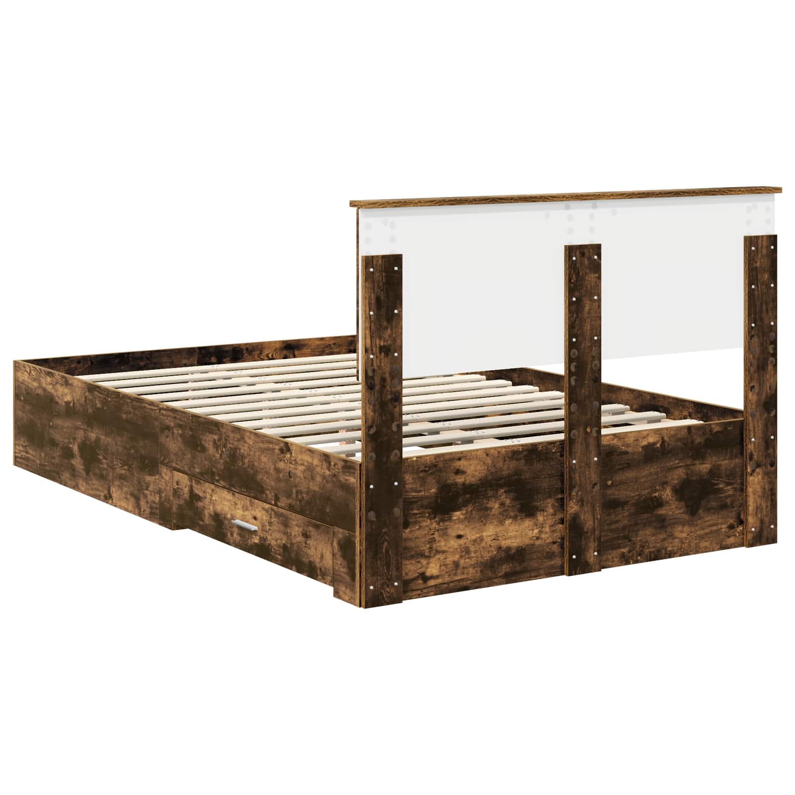 Cadre de lit Chêne fumé 135 x 190 cm Bois d'ingénierie - XIOS