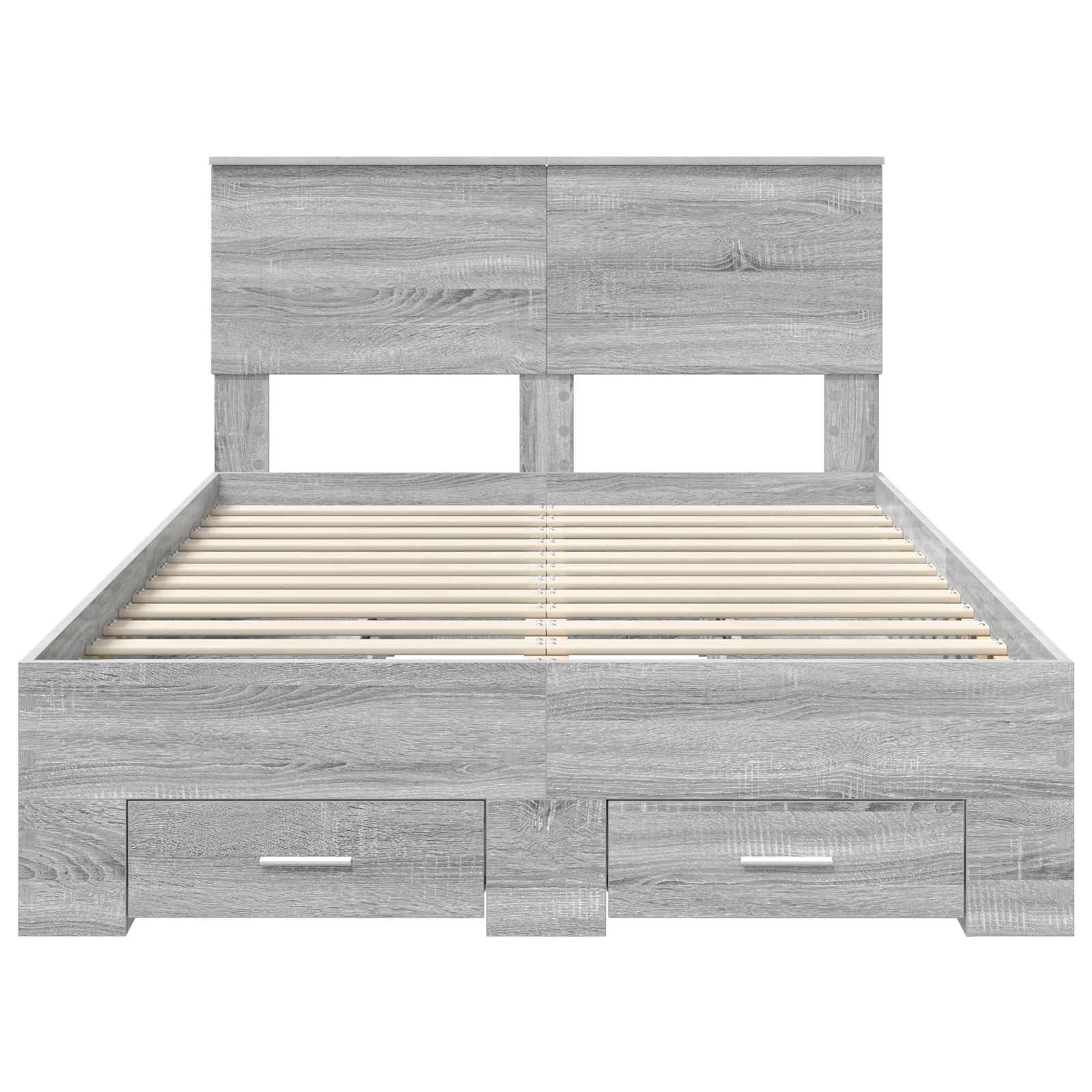 Cadre de lit Gris Sonoma 135 x 190 cm Bois d'ingénierie - XIOS