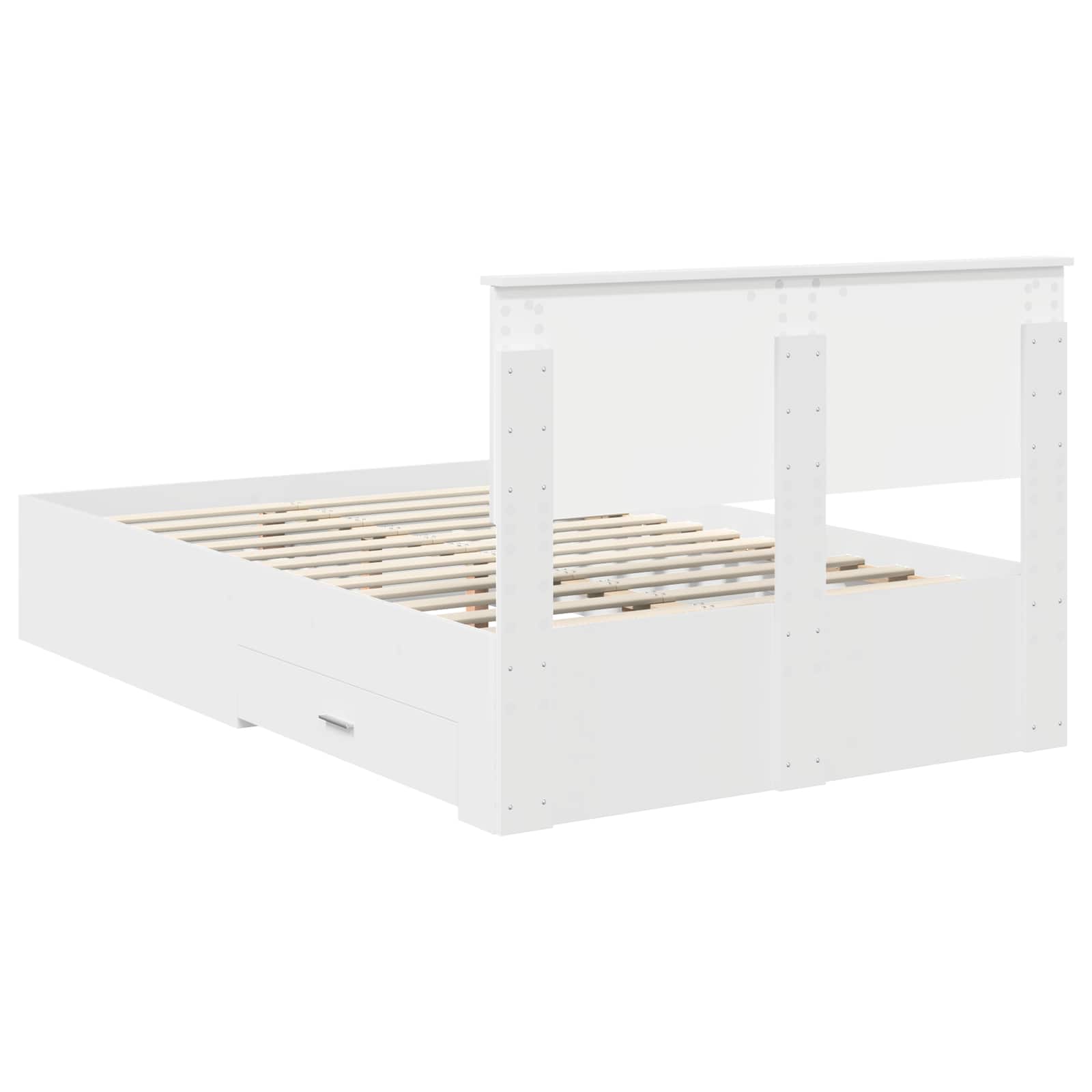 Cadre de lit avec tiroir Blanc 120 x 190 cm Bois d'ingénierie - XIOS