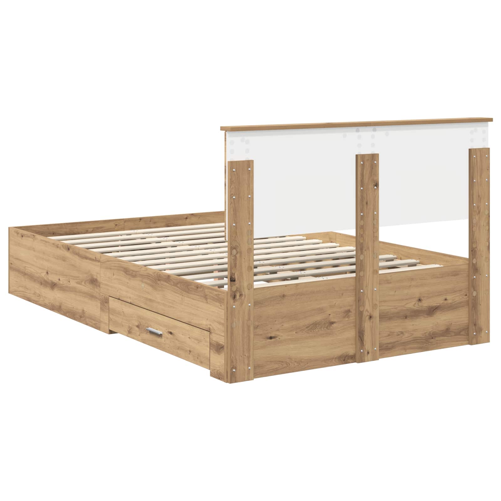 Cadre de lit Chêne artisanal 120 x 190 cm Bois d'ingénierie - XIOS