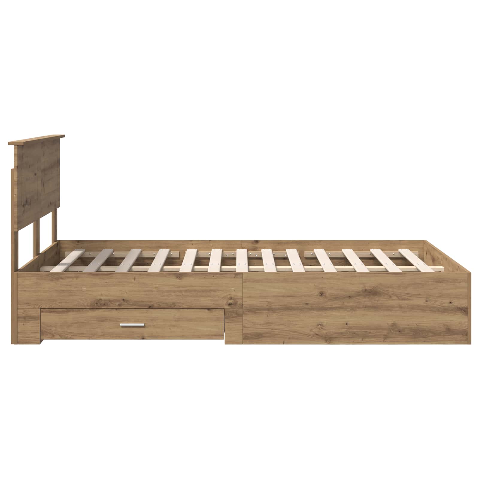 Cadre de lit Chêne artisanal 120 x 190 cm Bois d'ingénierie - XIOS
