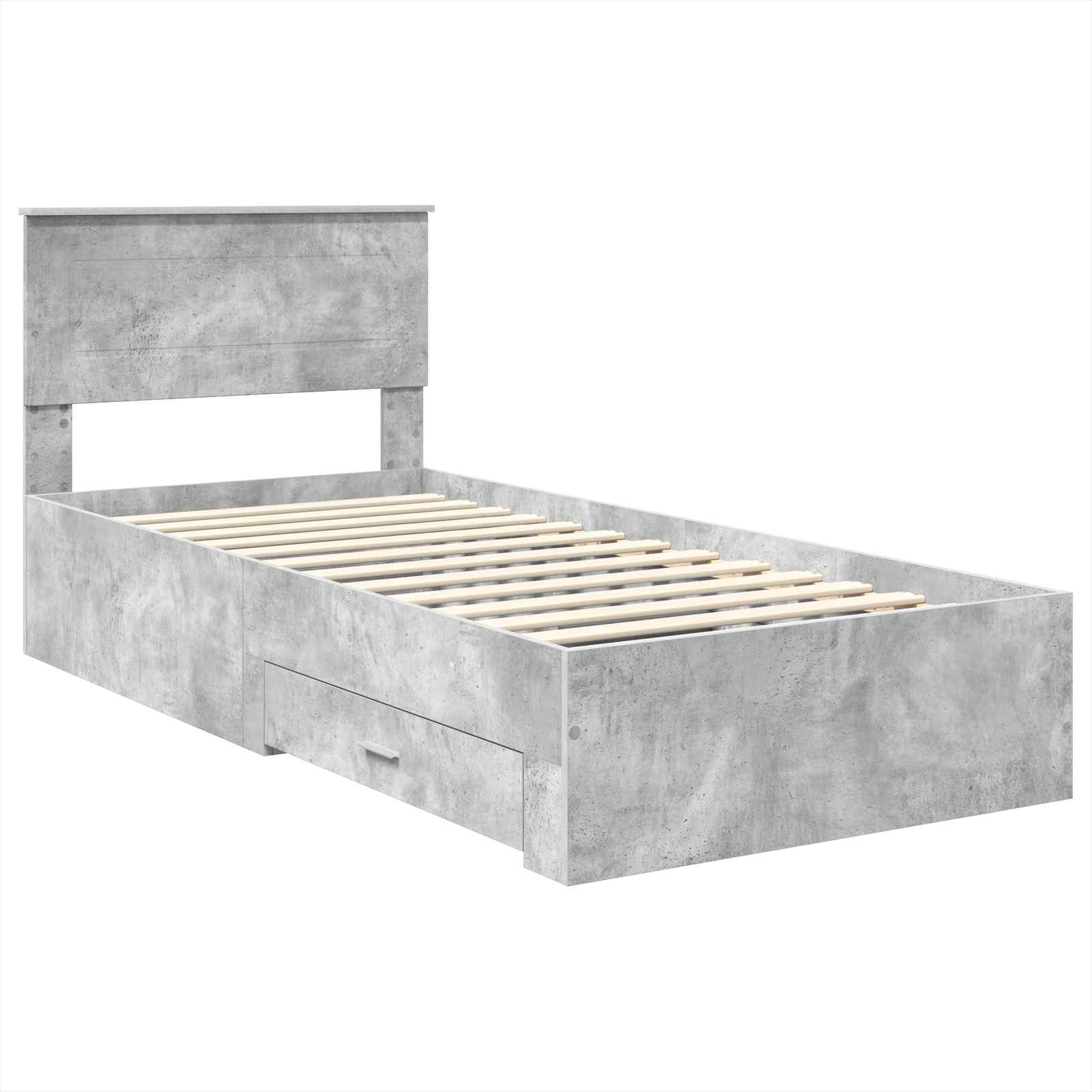 Cadre de lit Gris béton 100 x 200 cm Bois d'ingénierie - XIOS