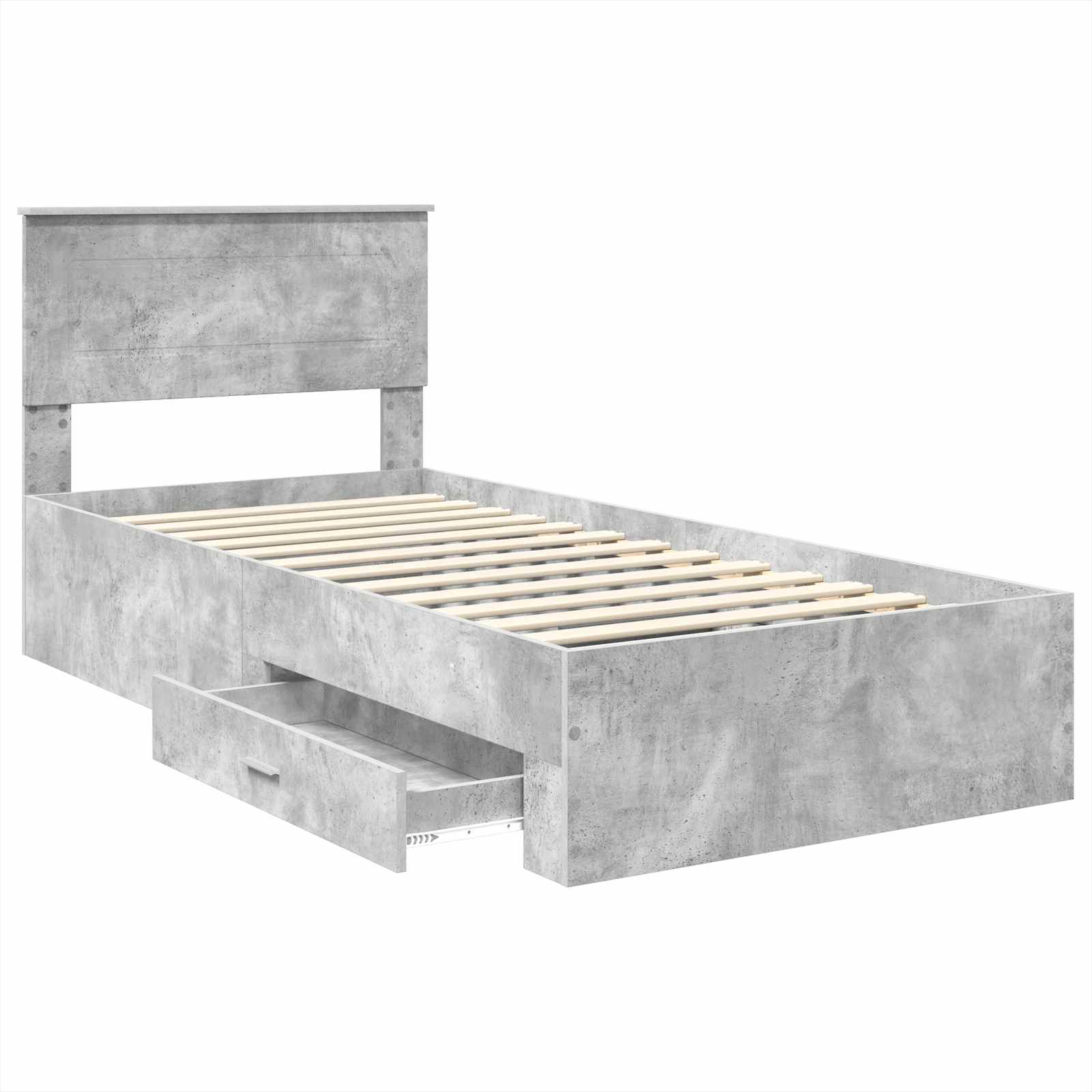 Cadre de lit Gris béton 100 x 200 cm Bois d'ingénierie - XIOS