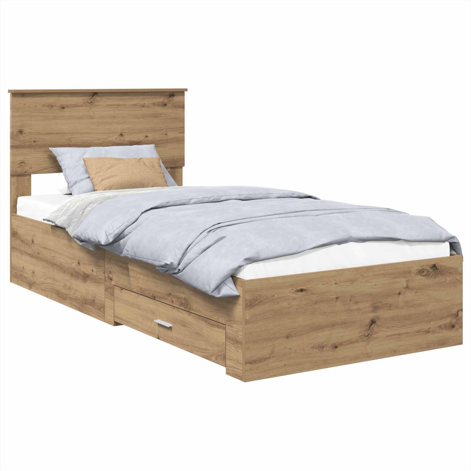 Cadre de lit Chêne artisanal 100 x 200 cm Bois d'ingénierie - XIOS