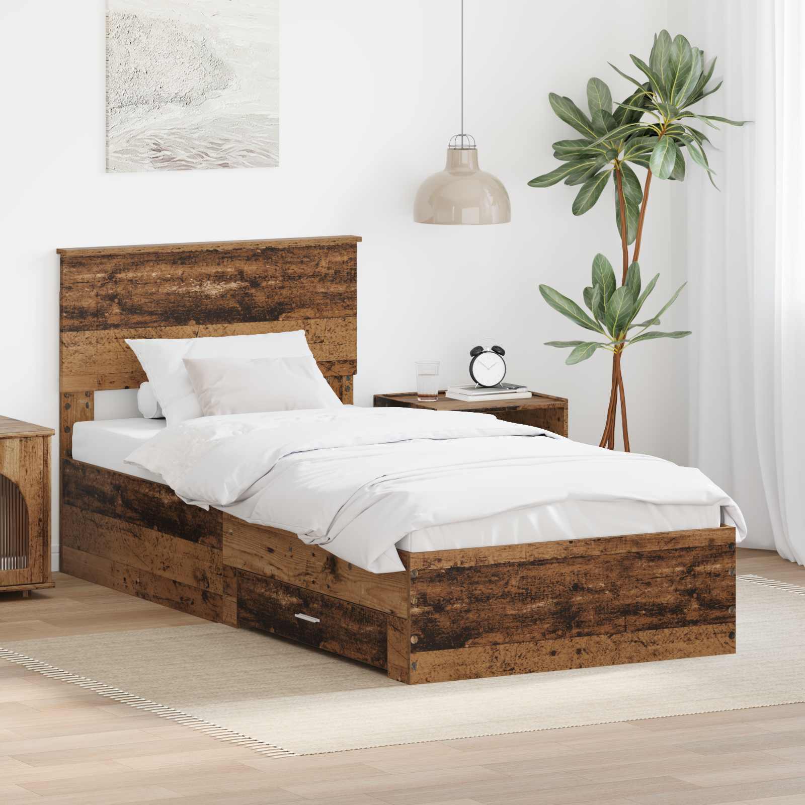 Cadre de lit Bois ancien 90 x 190 cm Bois d'ingénierie - XIOS