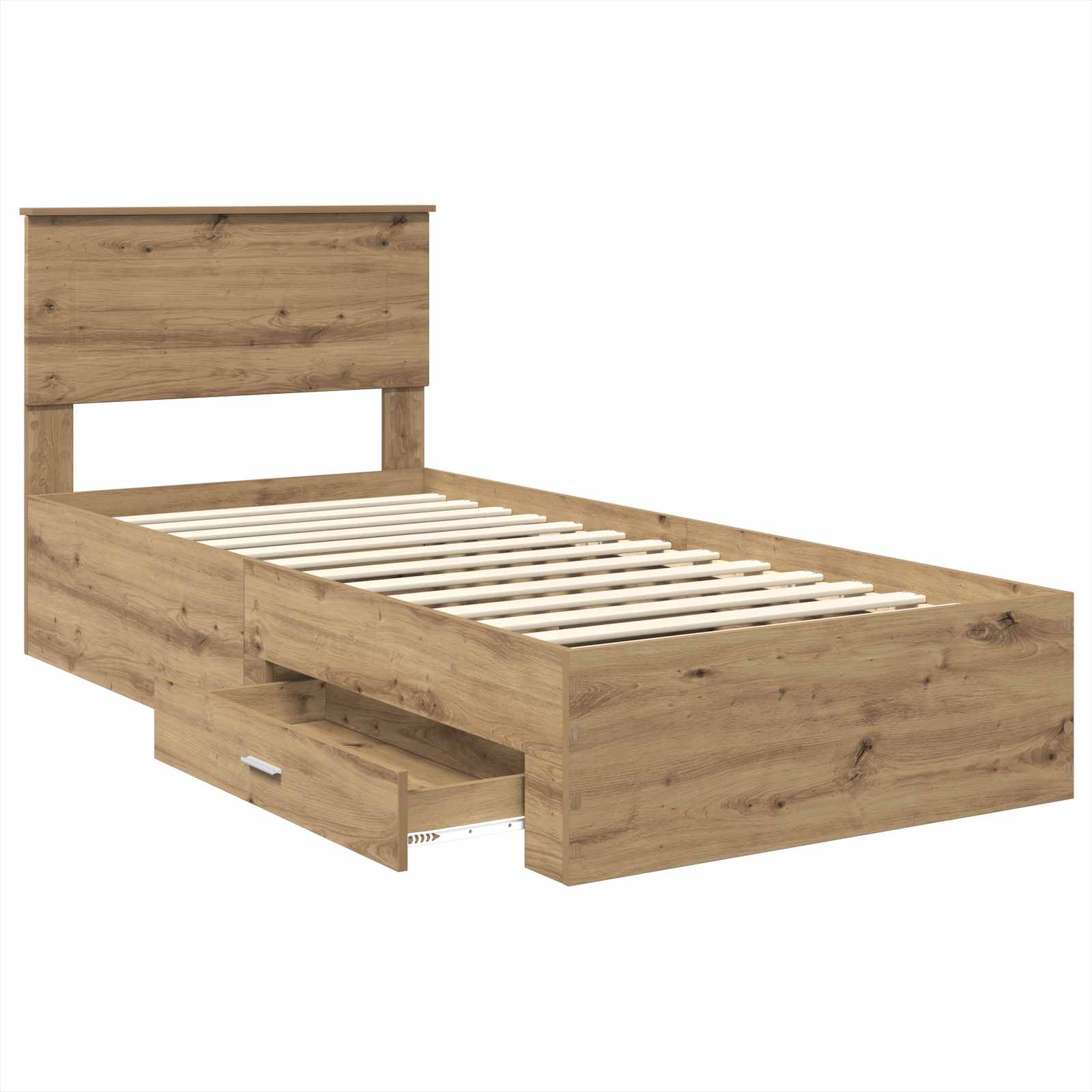 Cadre de lit Chêne artisanal 90 x 190 cm Bois d'ingénierie - XIOS