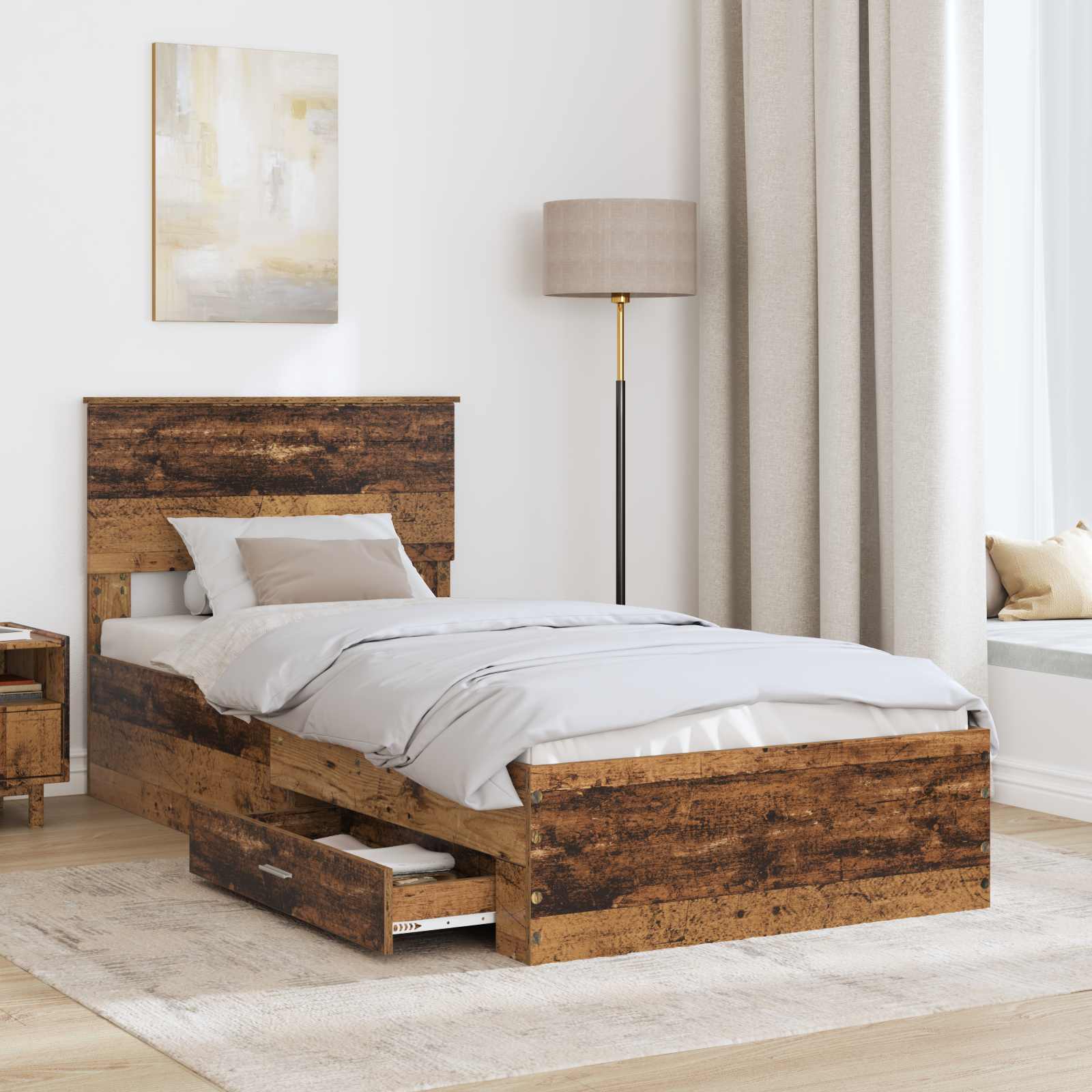 Cadre de lit Bois ancien 90 x 200 cm Bois d'ingénierie - XIOS