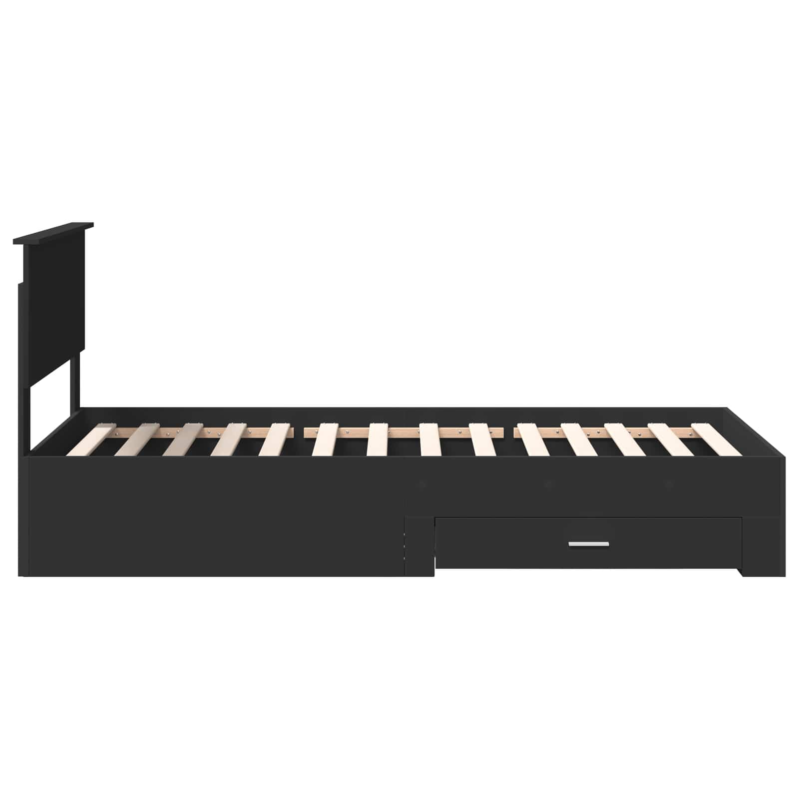 Cadre de lit Noir et argent 75 x 190 cm Bois d'ingénierie - XIOS