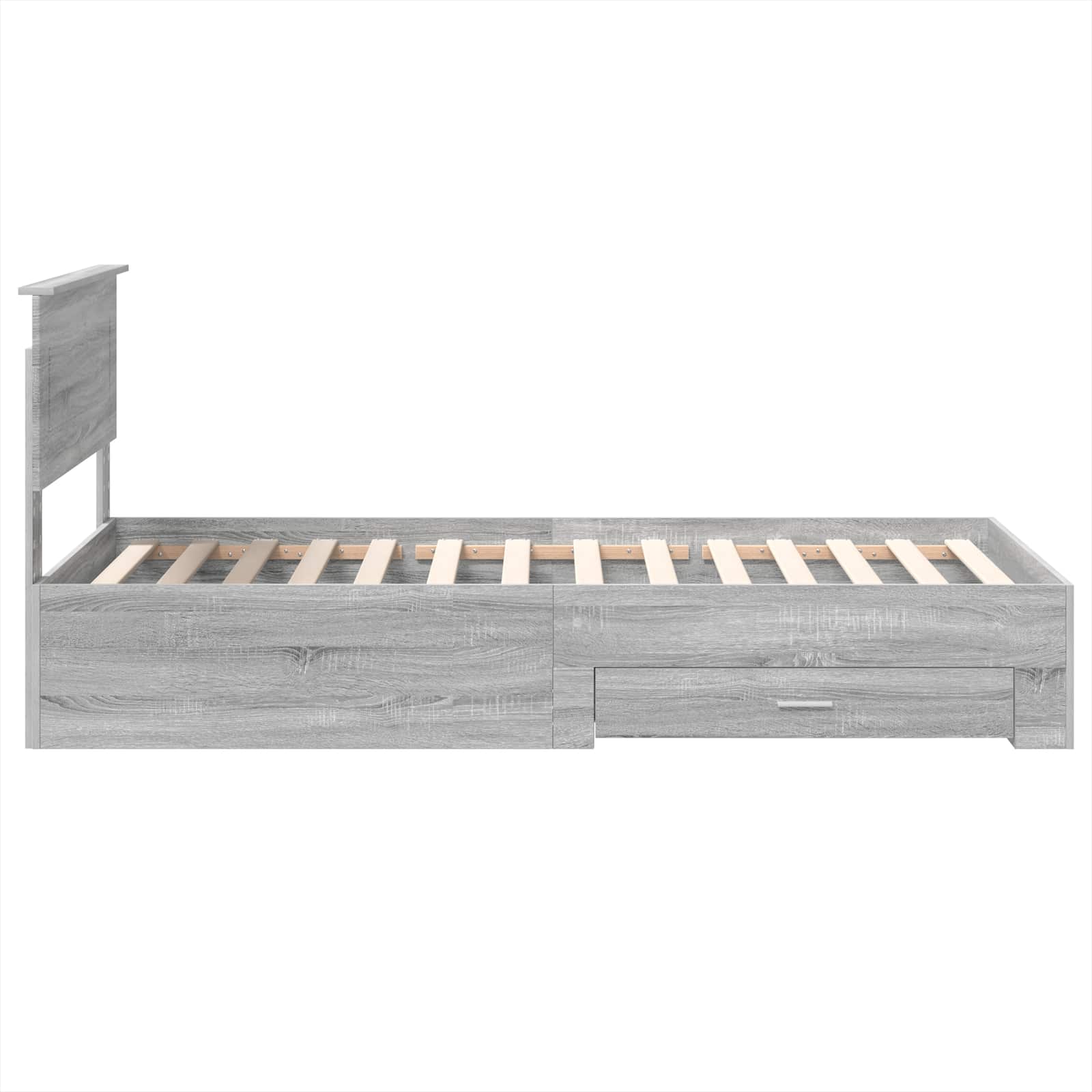 Cadre de lit avec tête de lit Sonoma Gris et Argent 75 x 190 cm - XIOS