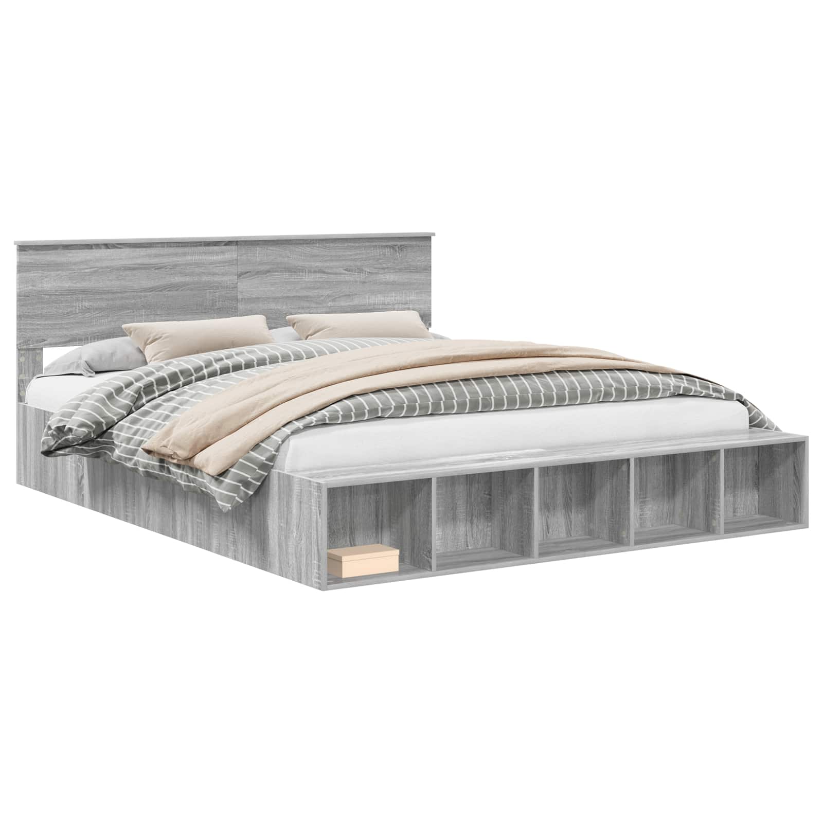 Cadre de lit Gris Sonoma 200 x 200 cm Bois d'ingénierie - XIOS