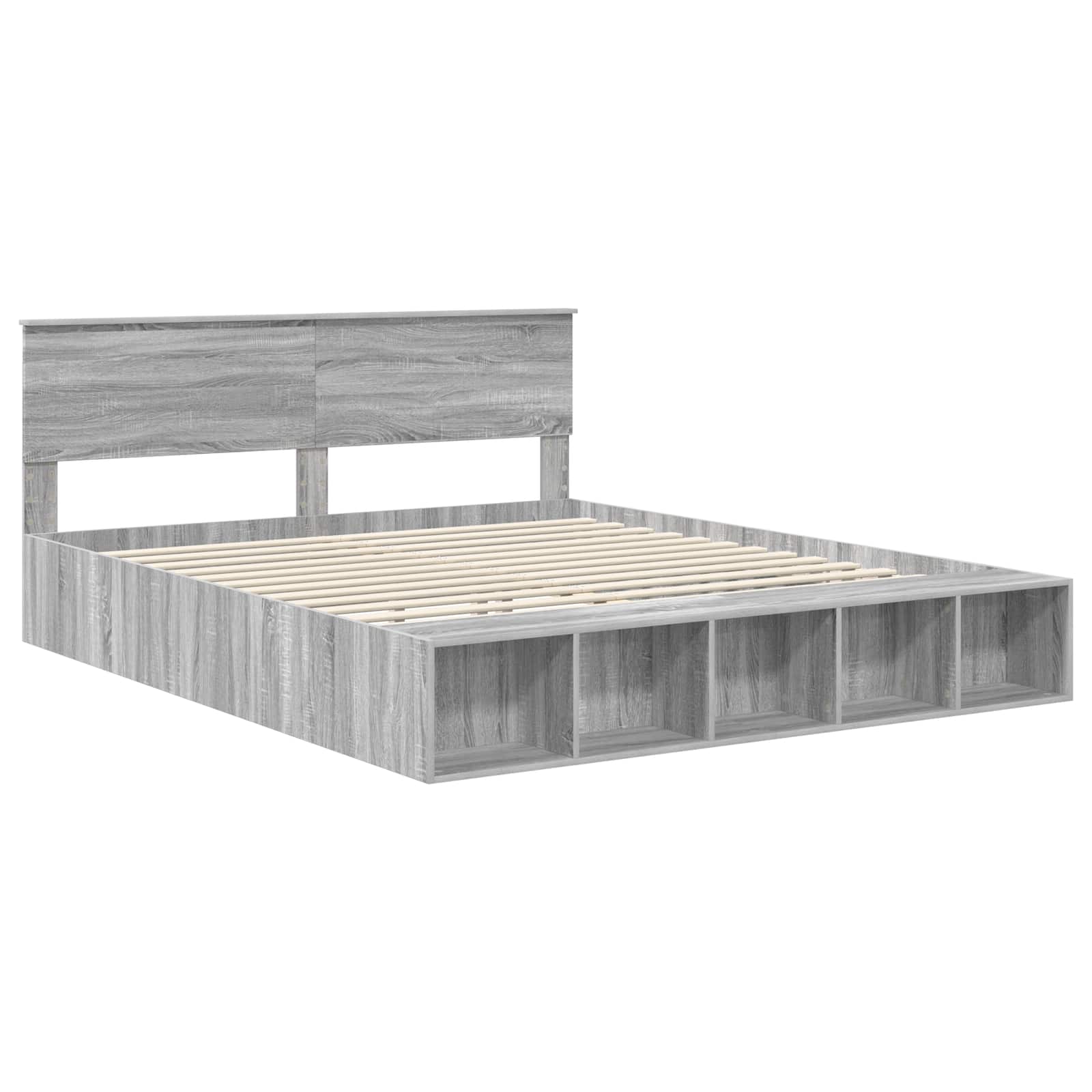 Cadre de lit Gris Sonoma 200 x 200 cm Bois d'ingénierie - XIOS