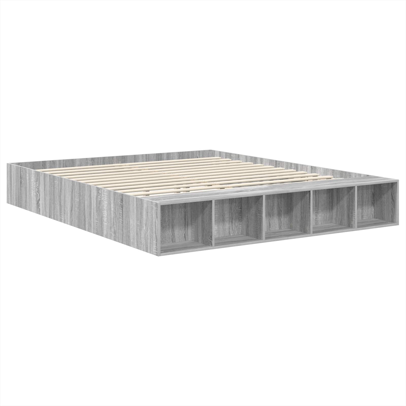 Cadre de lit Gris Sonoma 200 x 200 cm Bois d'ingénierie - XIOS