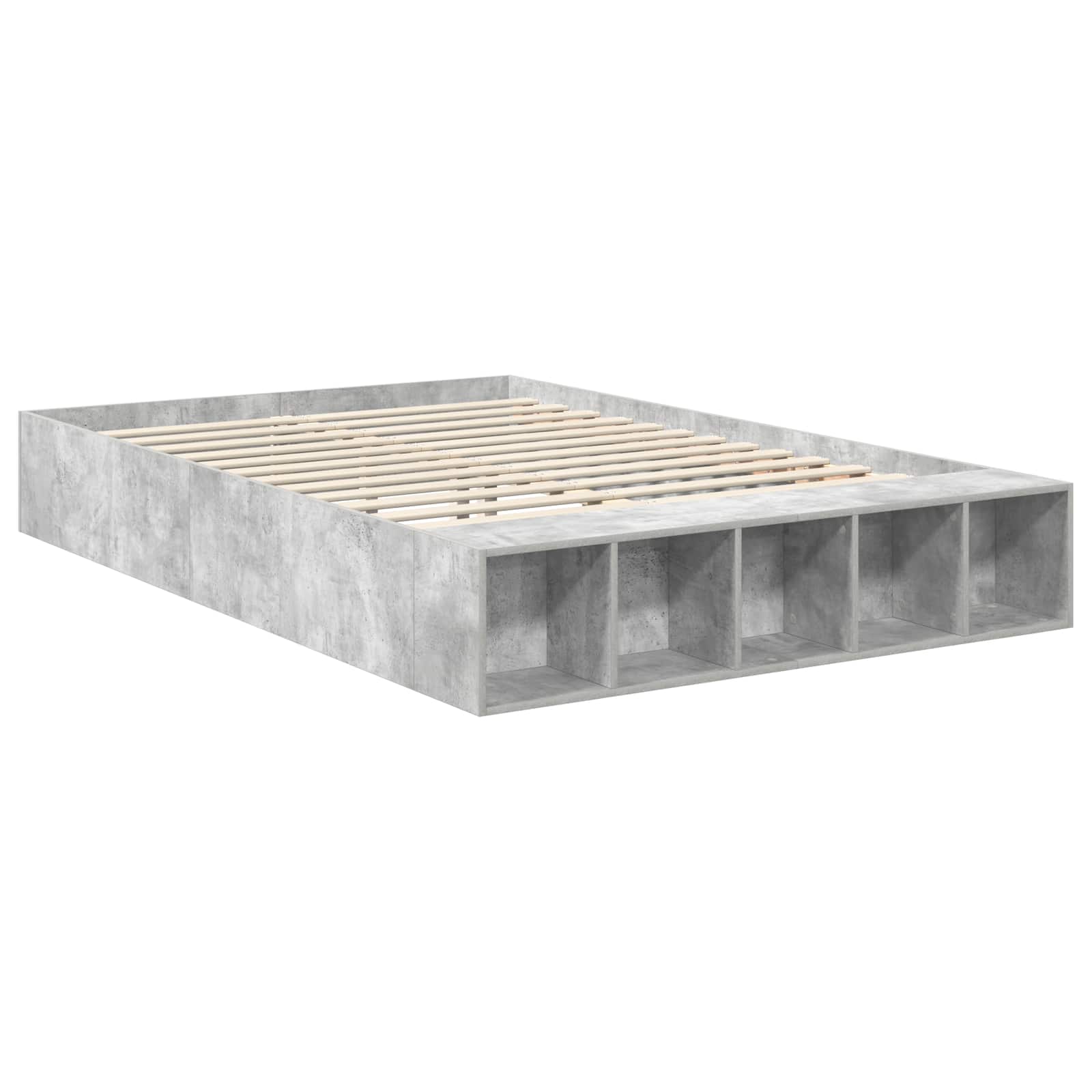 Cadre de lit Gris béton 150 x 200 cm Bois d'ingénierie - XIOS