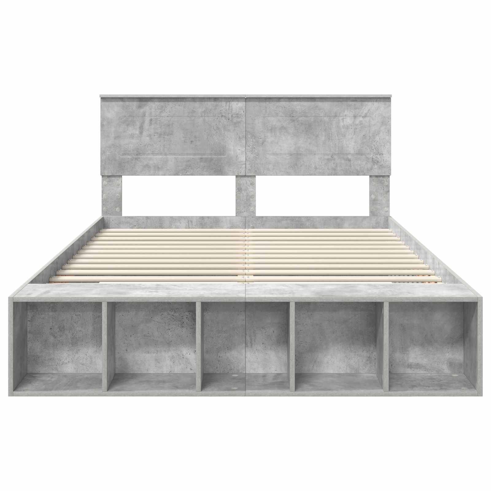 Cadre de lit Gris béton 150 x 200 cm Bois d'ingénierie - XIOS