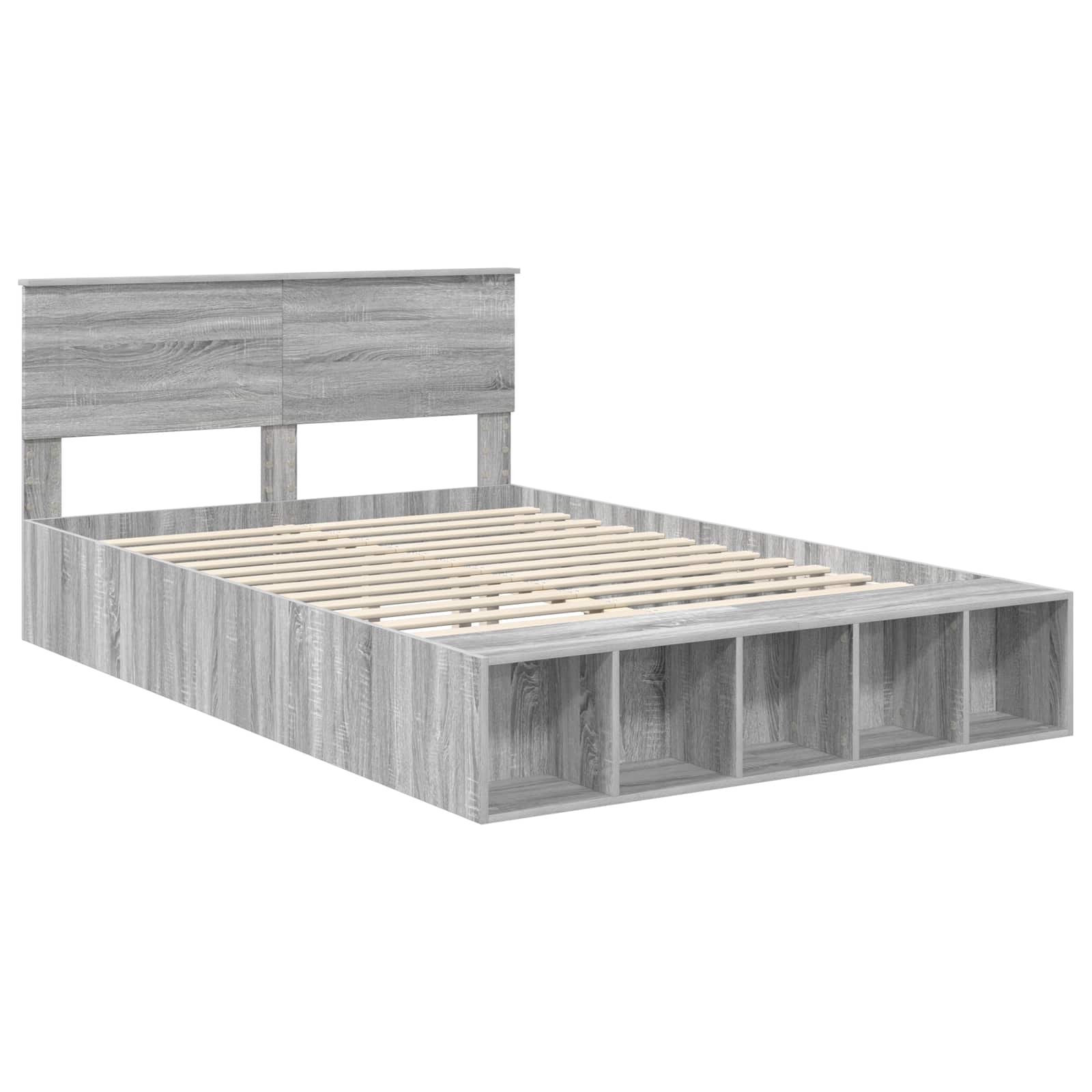 Cadre de lit Gris Sonoma 140 x 190 cm Bois d'ingénierie - XIOS