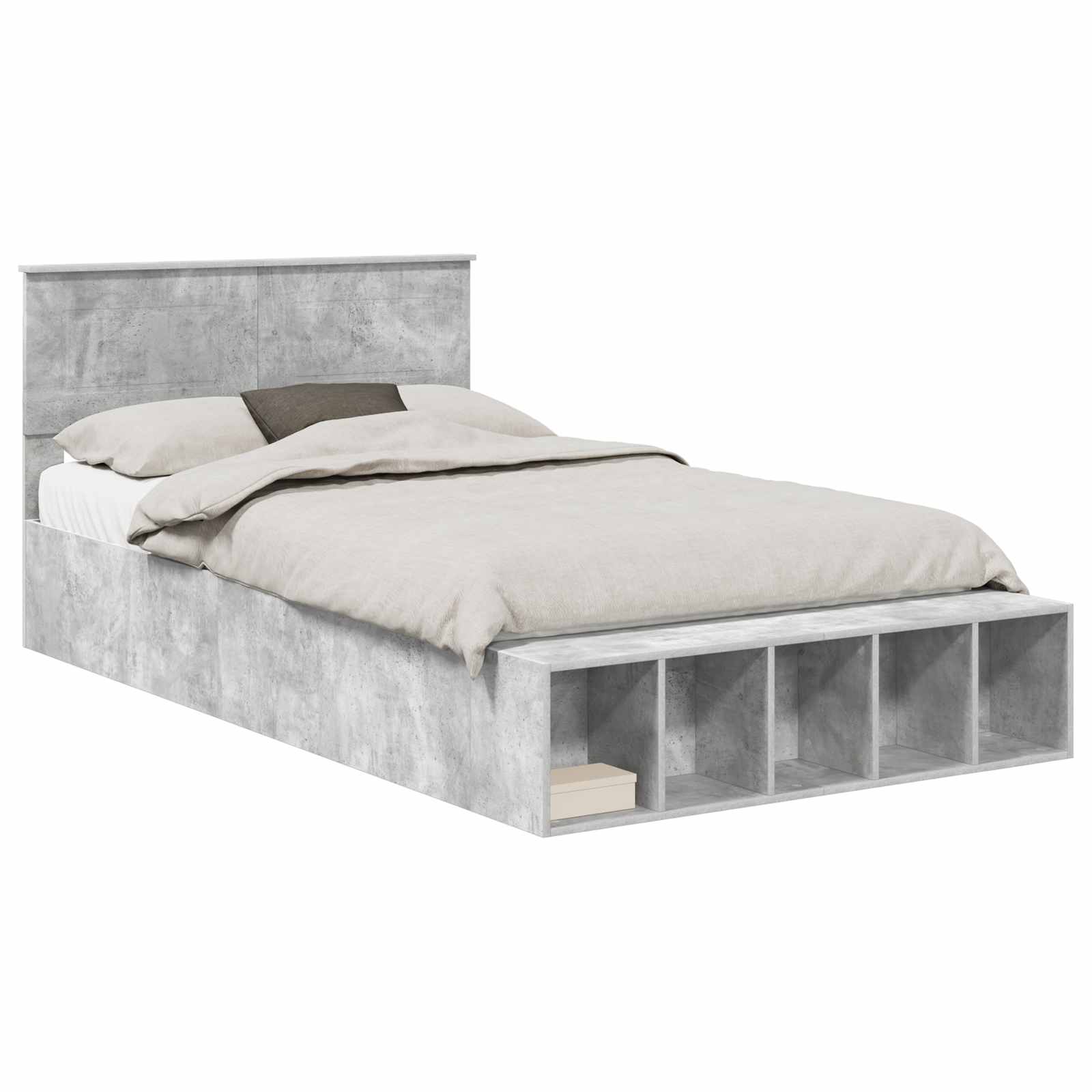 Cadre de lit Gris béton 120 x 190 cm Bois d'ingénierie - XIOS