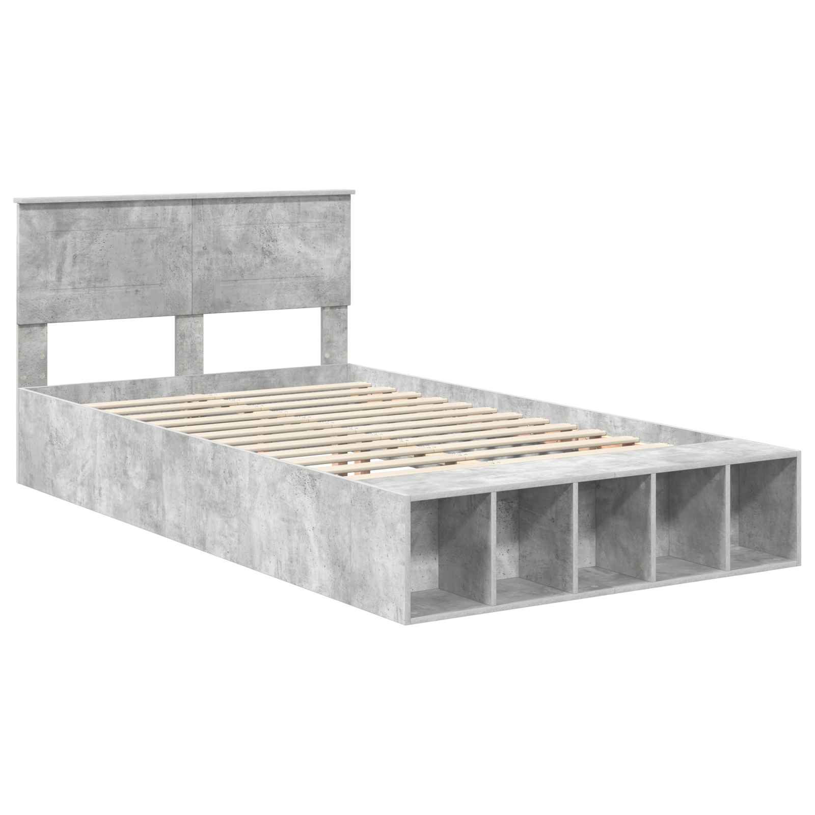 Cadre de lit Gris béton 120 x 190 cm Bois d'ingénierie - XIOS