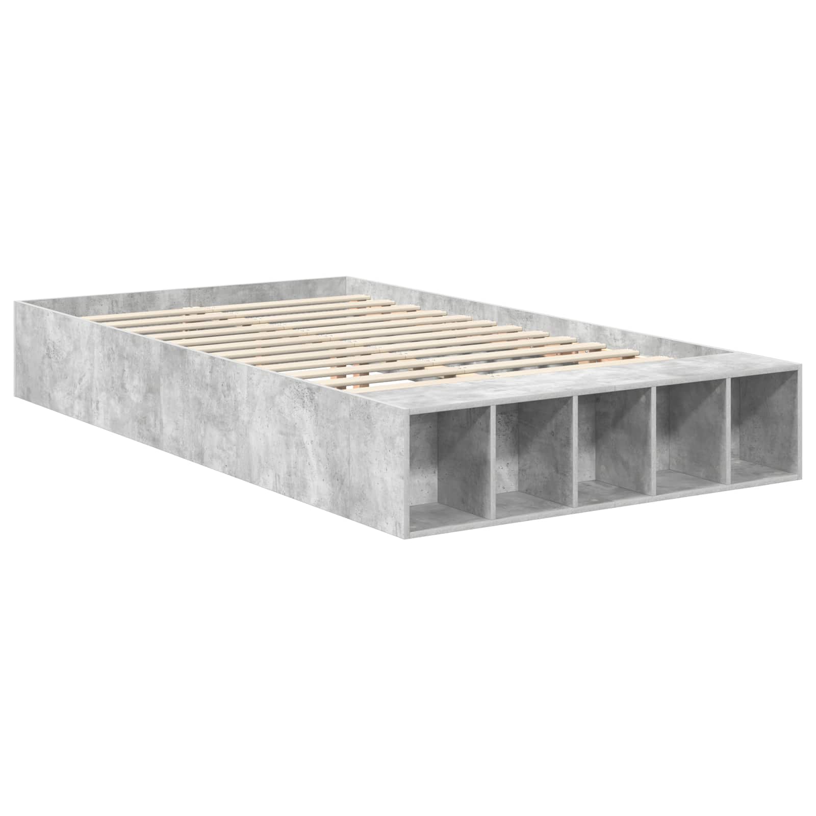 Cadre de lit Gris béton 120 x 190 cm Bois d'ingénierie - XIOS
