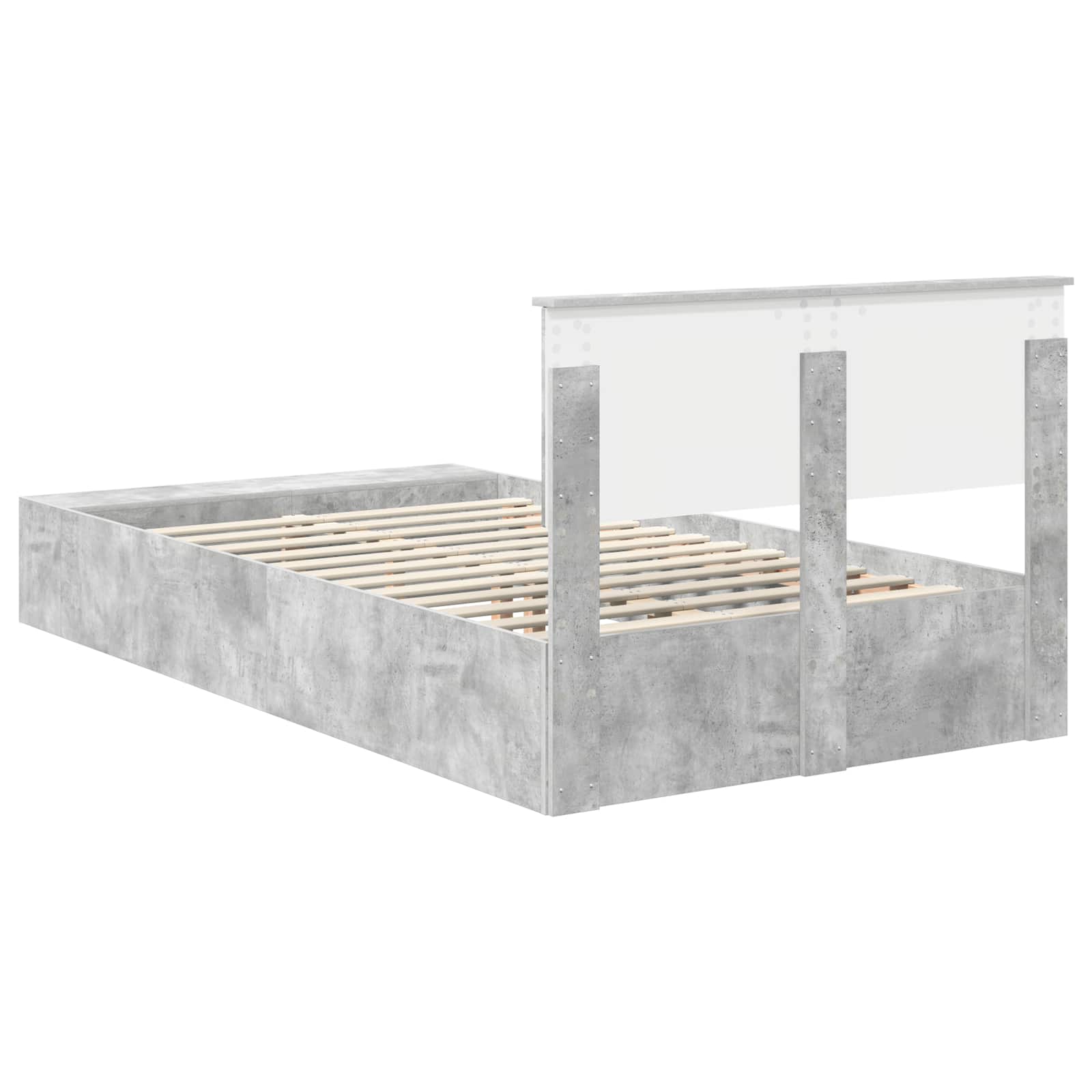 Cadre de lit Gris béton 120 x 190 cm Bois d'ingénierie - XIOS