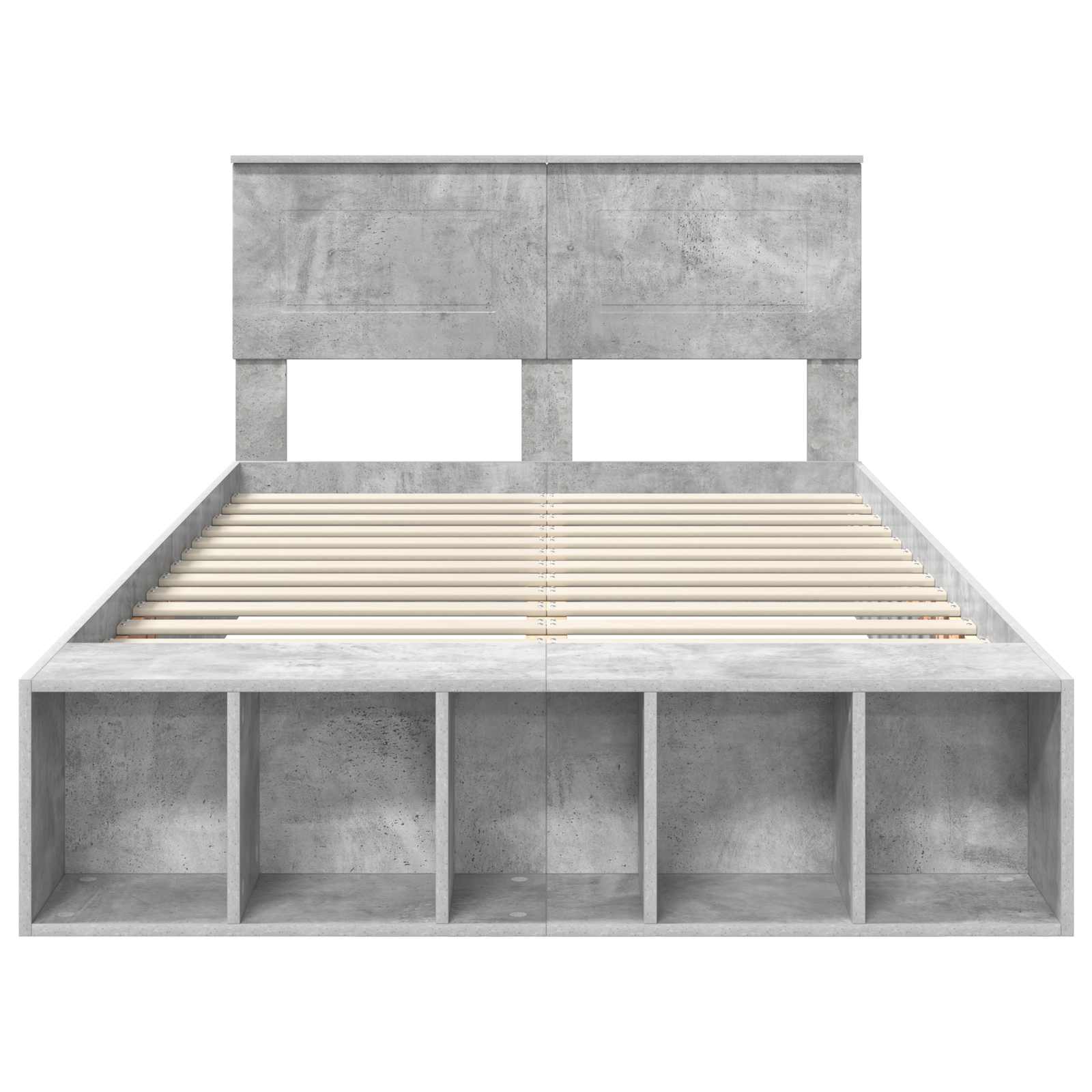 Cadre de lit Gris béton 120 x 190 cm Bois d'ingénierie - XIOS