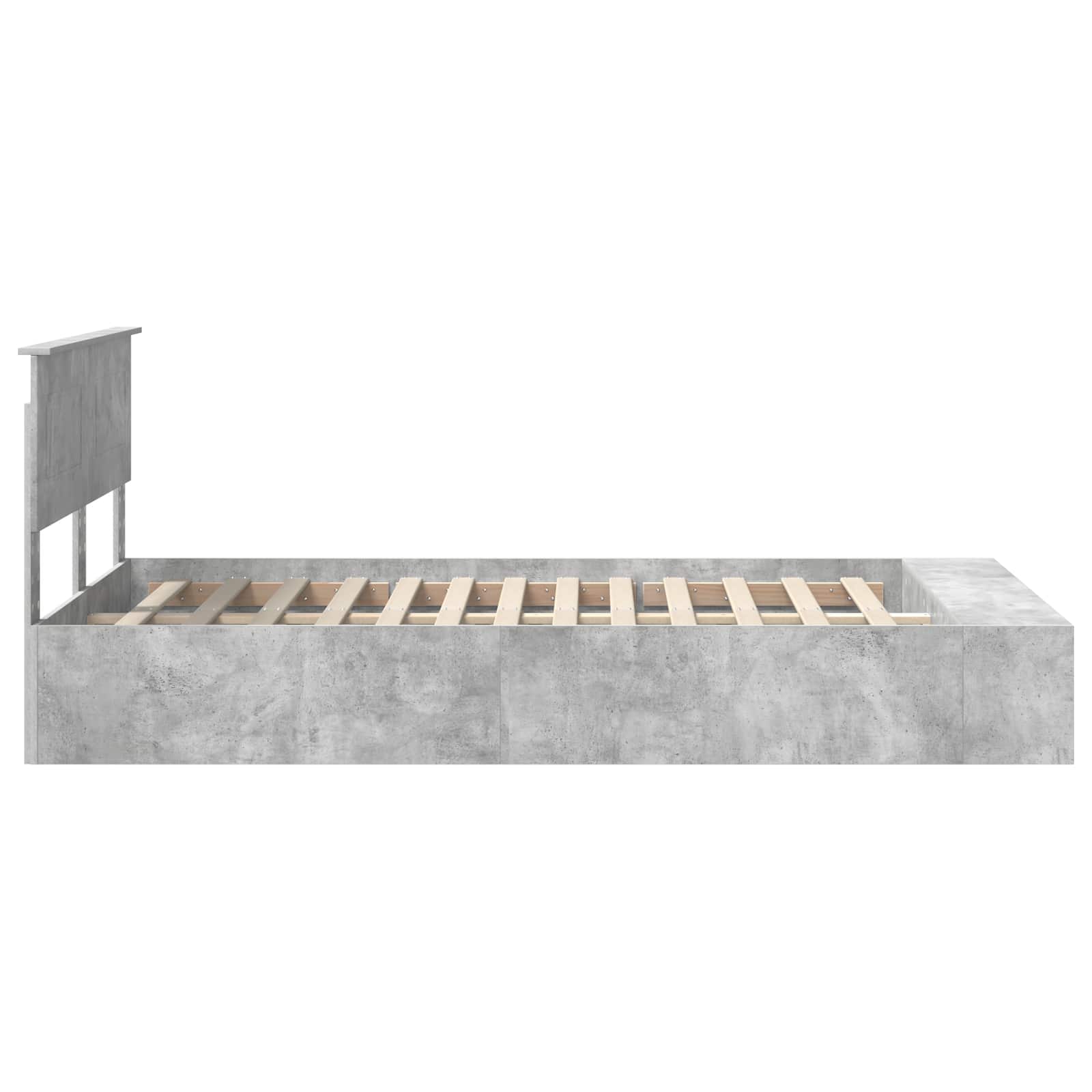 Cadre de lit Gris béton 120 x 190 cm Bois d'ingénierie - XIOS