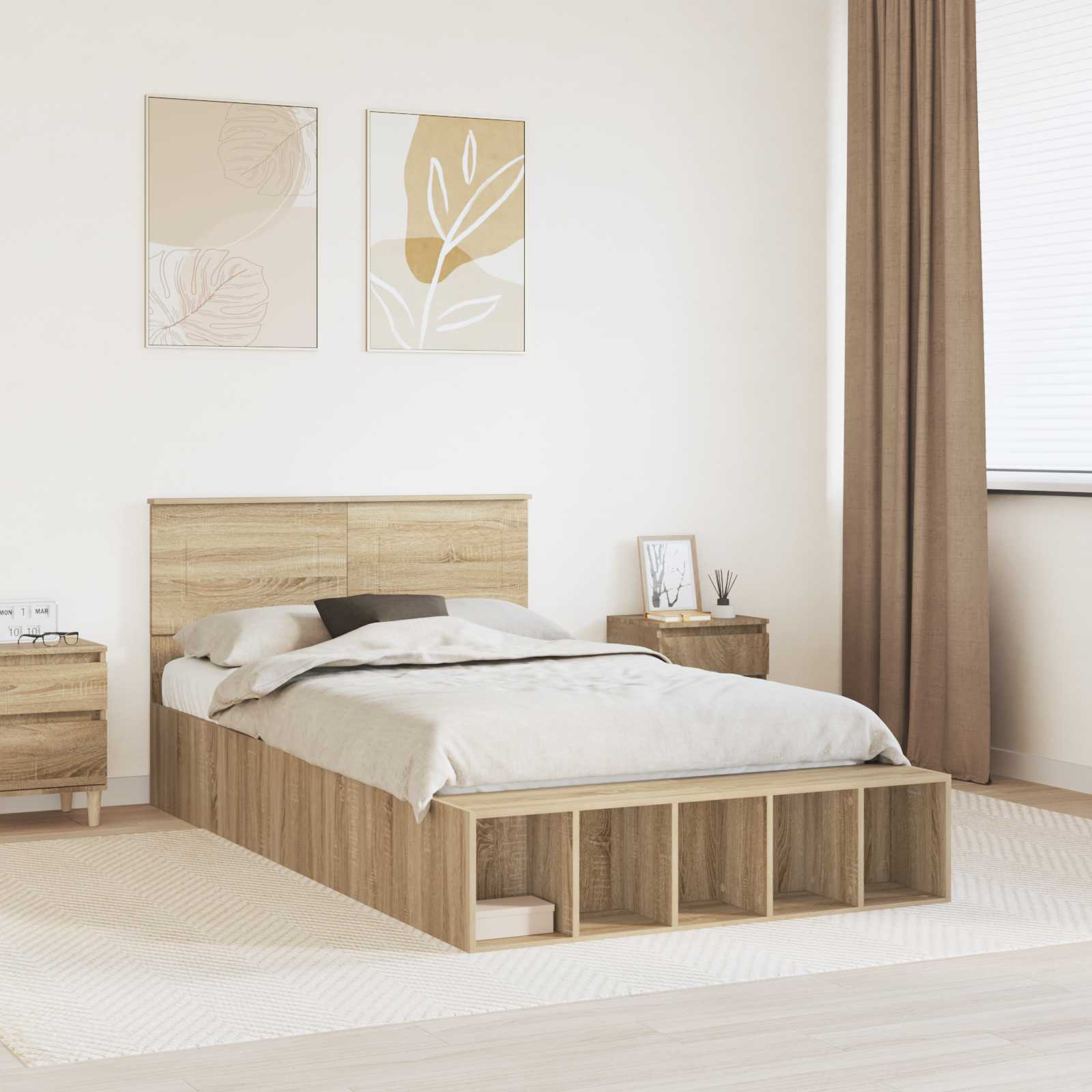 Cadre de lit Chêne Sonoma 120 x 200 cm Bois d'ingénierie - XIOS