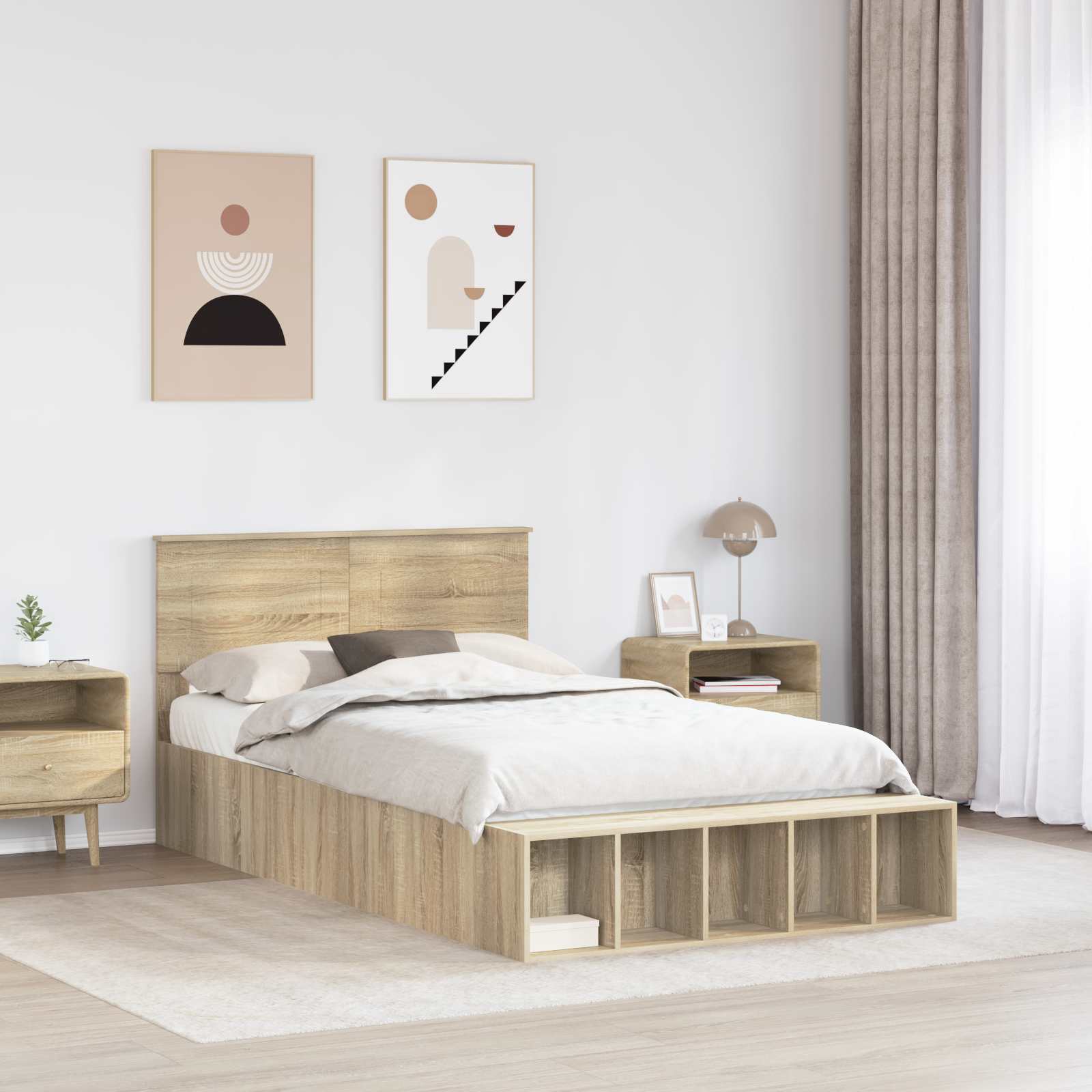 Cadre de lit Chêne Sonoma 120 x 200 cm Bois d'ingénierie - XIOS